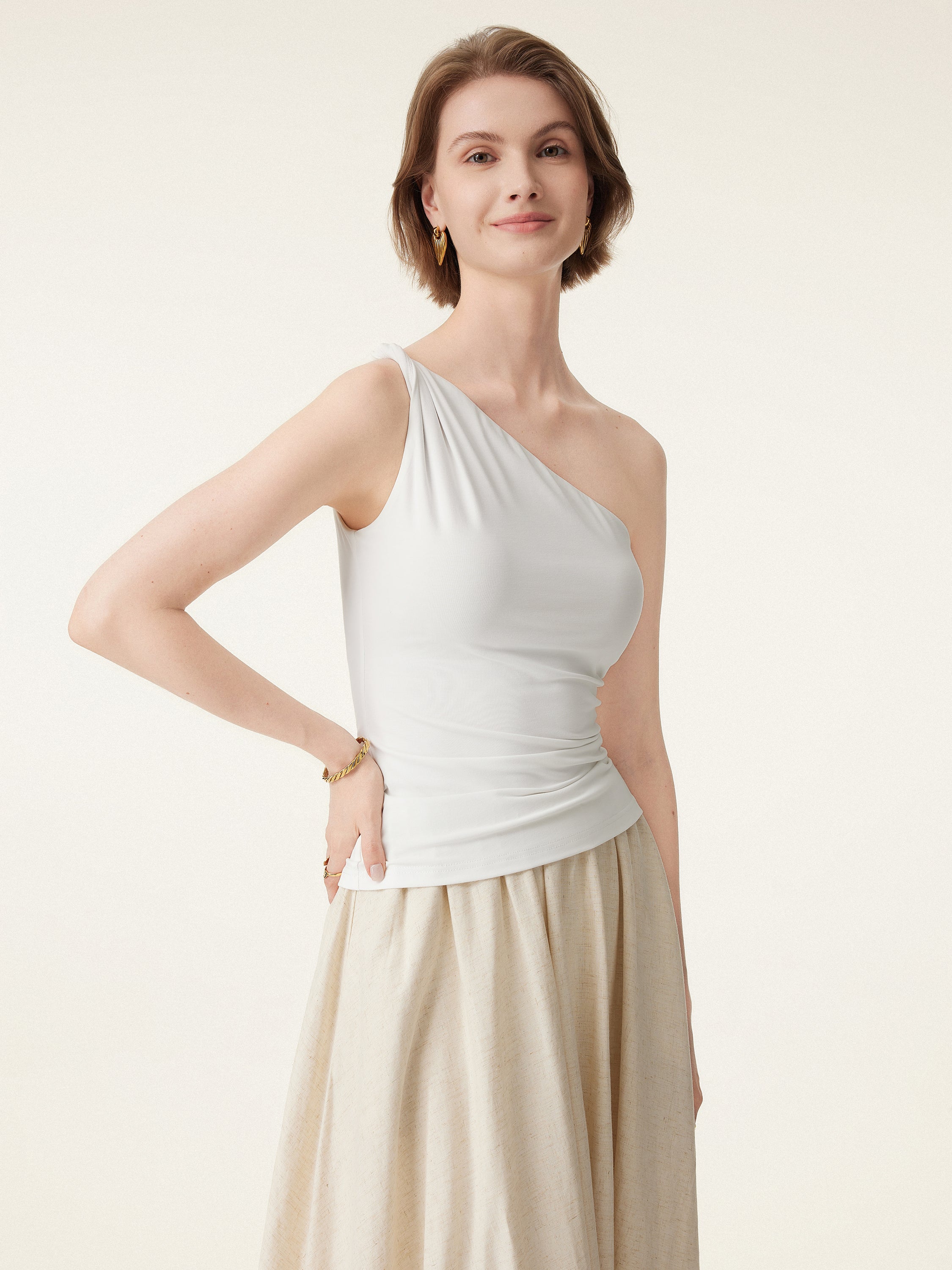 One Shoulder Twisted Brami Tank