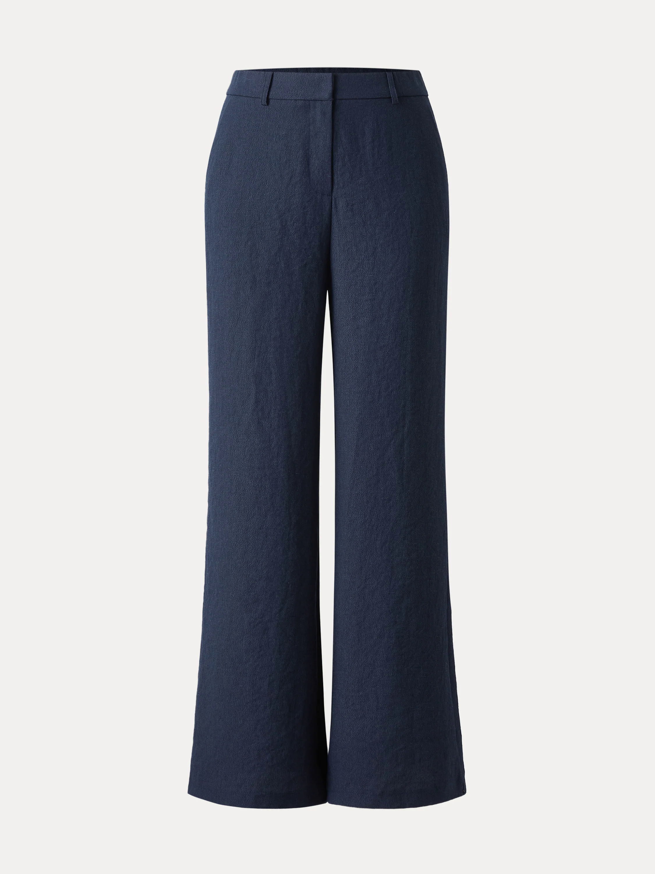 European Linen Mid Rise Flared Pant with Pockets