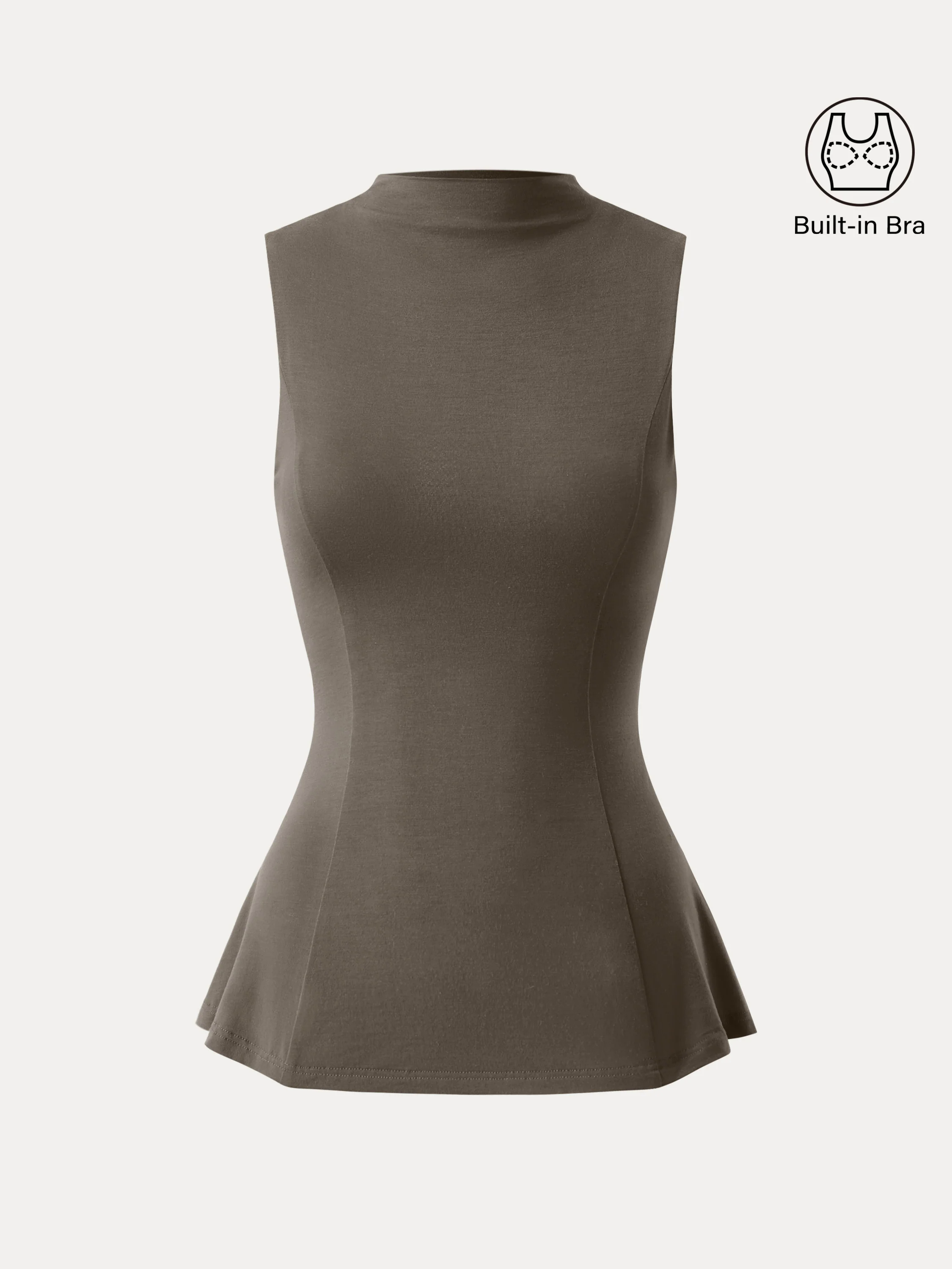 Tencel Silky Mockneck Flared Sculpt Brami Tank