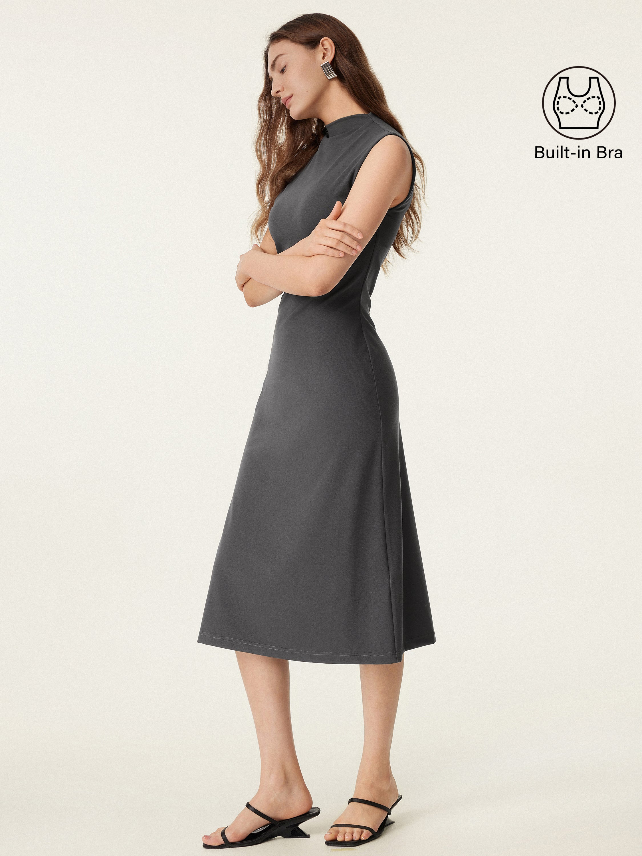 Everyday Mockneck New Airy Brami Midi Dress