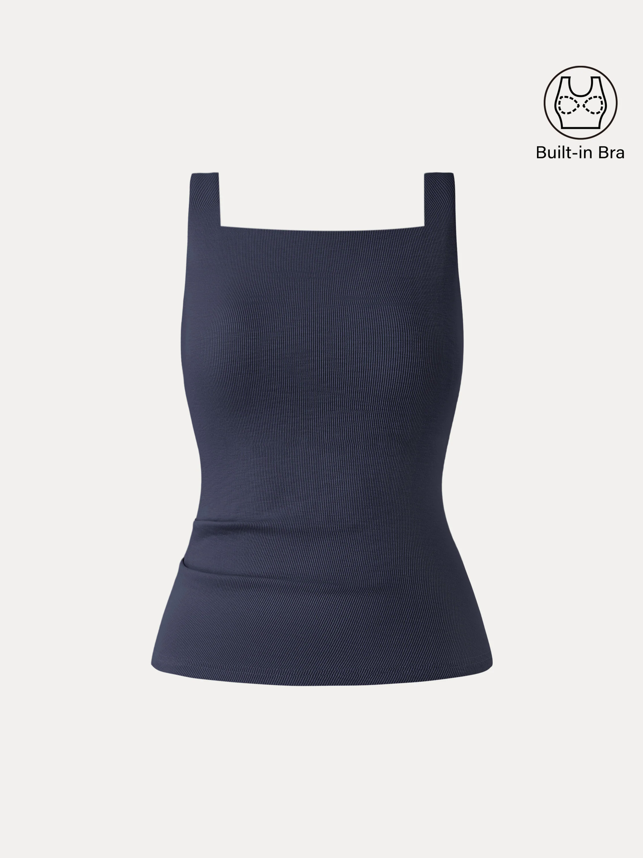 Stretch Cotton Square Neck Tucked New Airy Brami