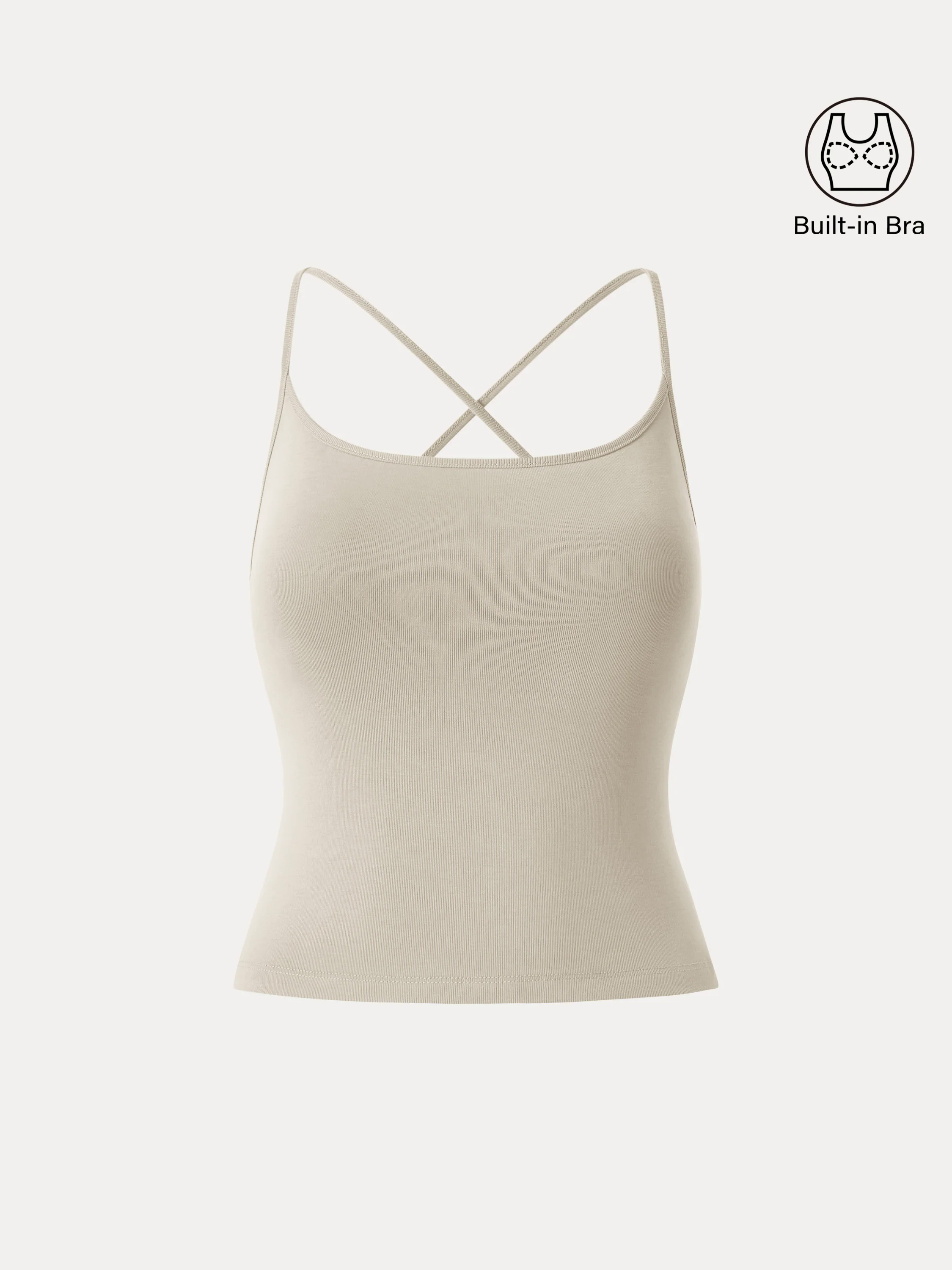 Sandwashed U-neck Cross-back Adjustable Strap Spaghetti Brami