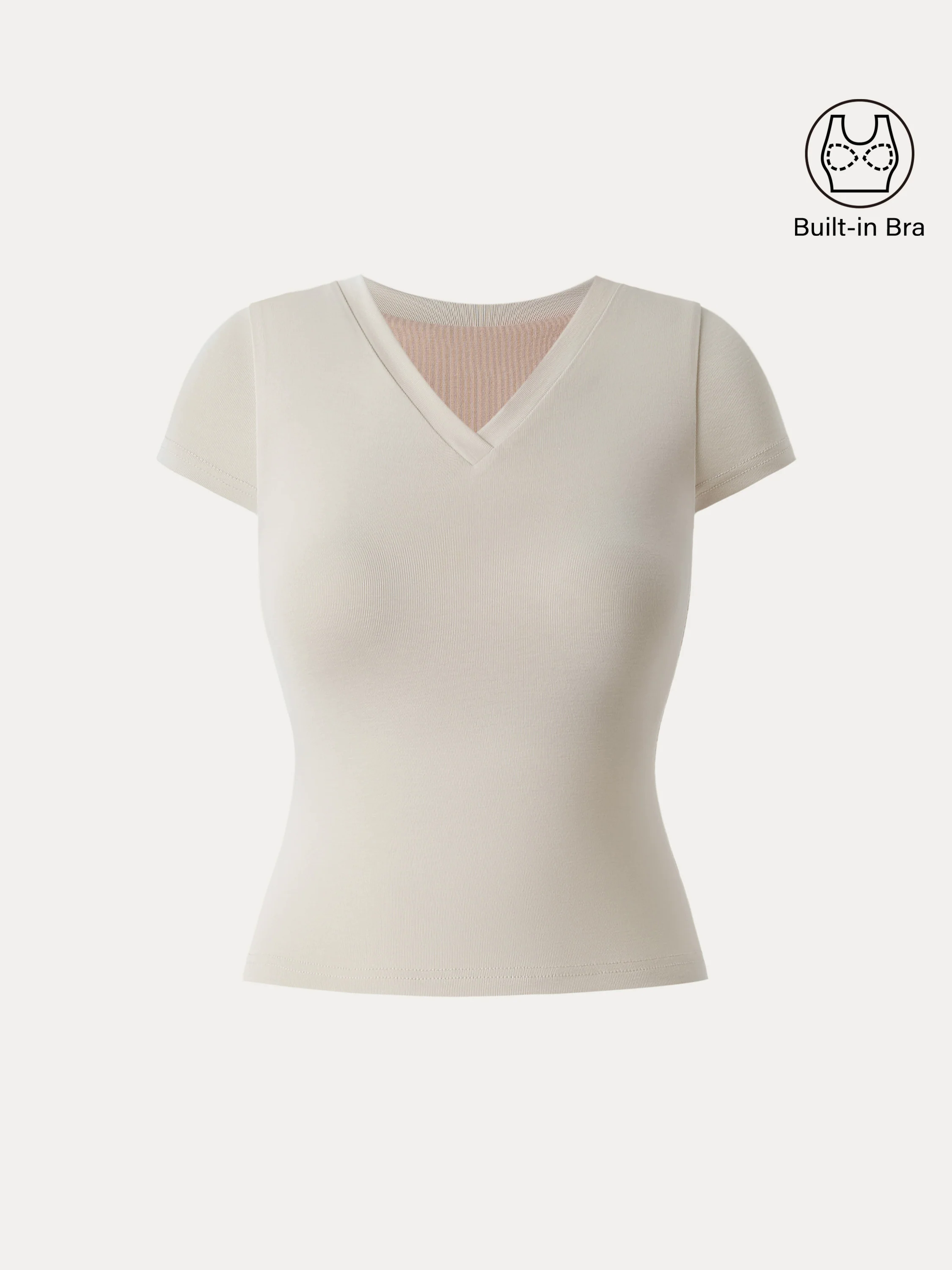 Sandwashed V-neck Short Sleeve Brami