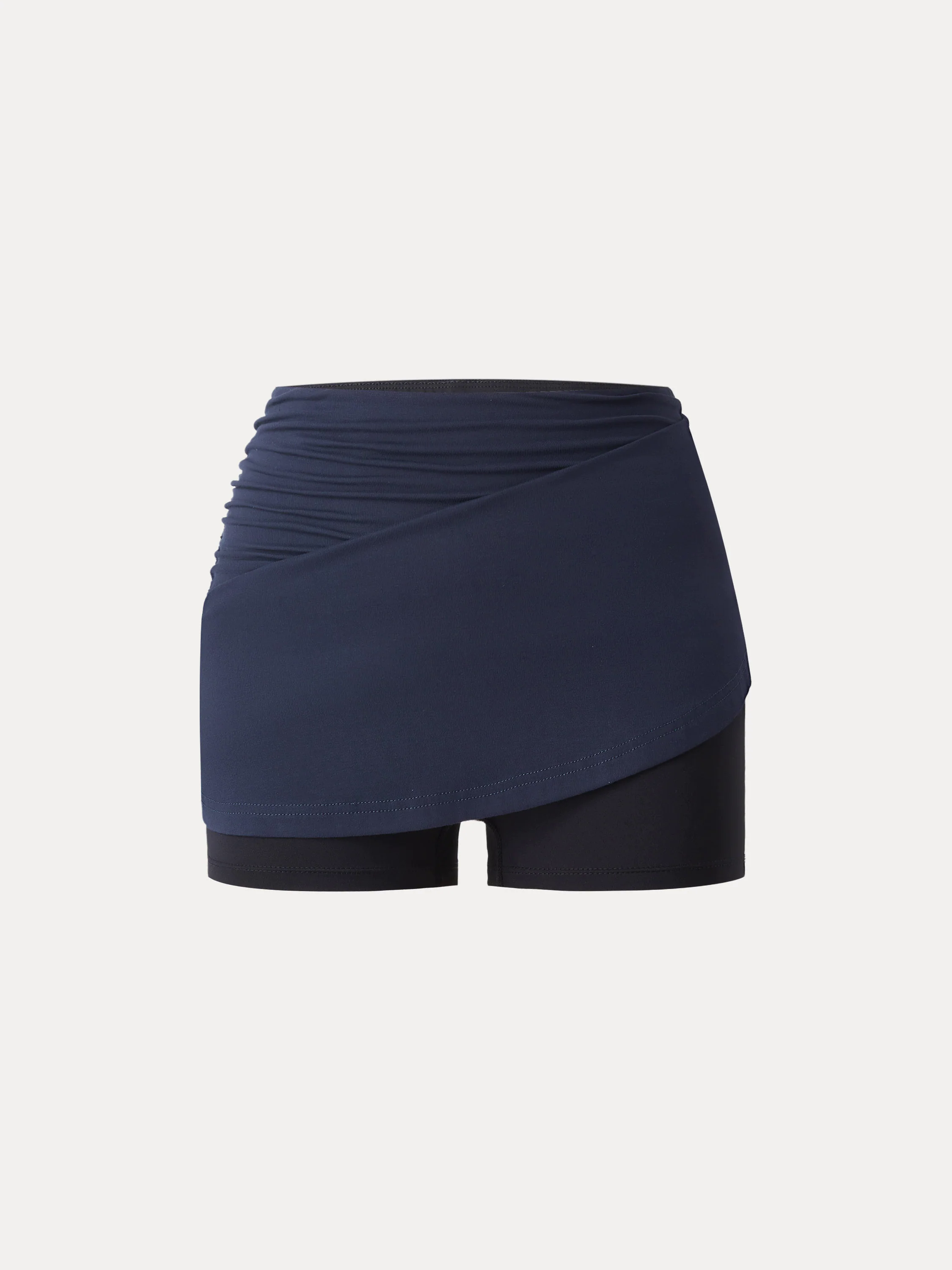 Essential Ruched Mini Circle Skirt with Lined Shorts