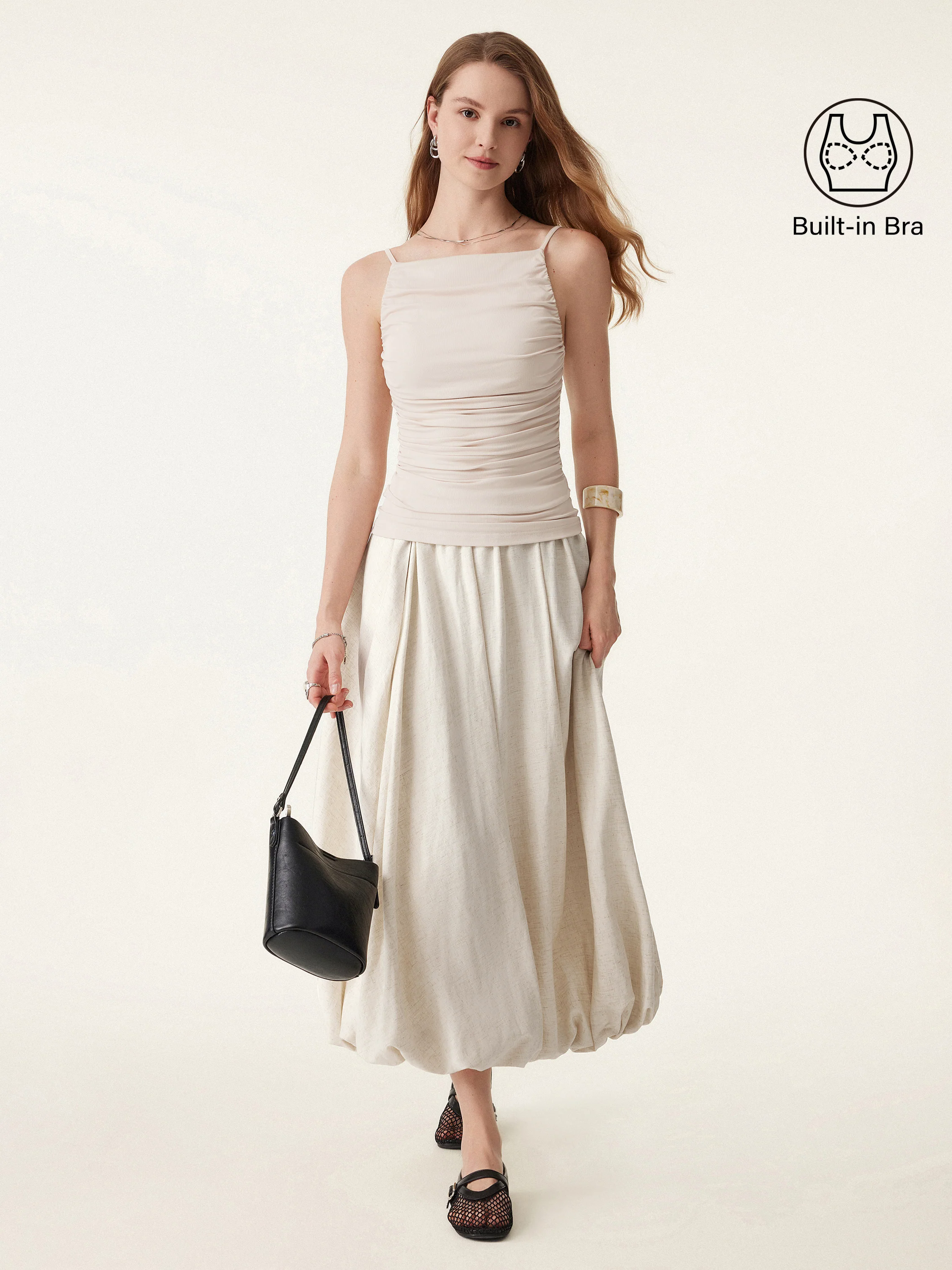 Boatneck Ruched New Airy Brami Tank