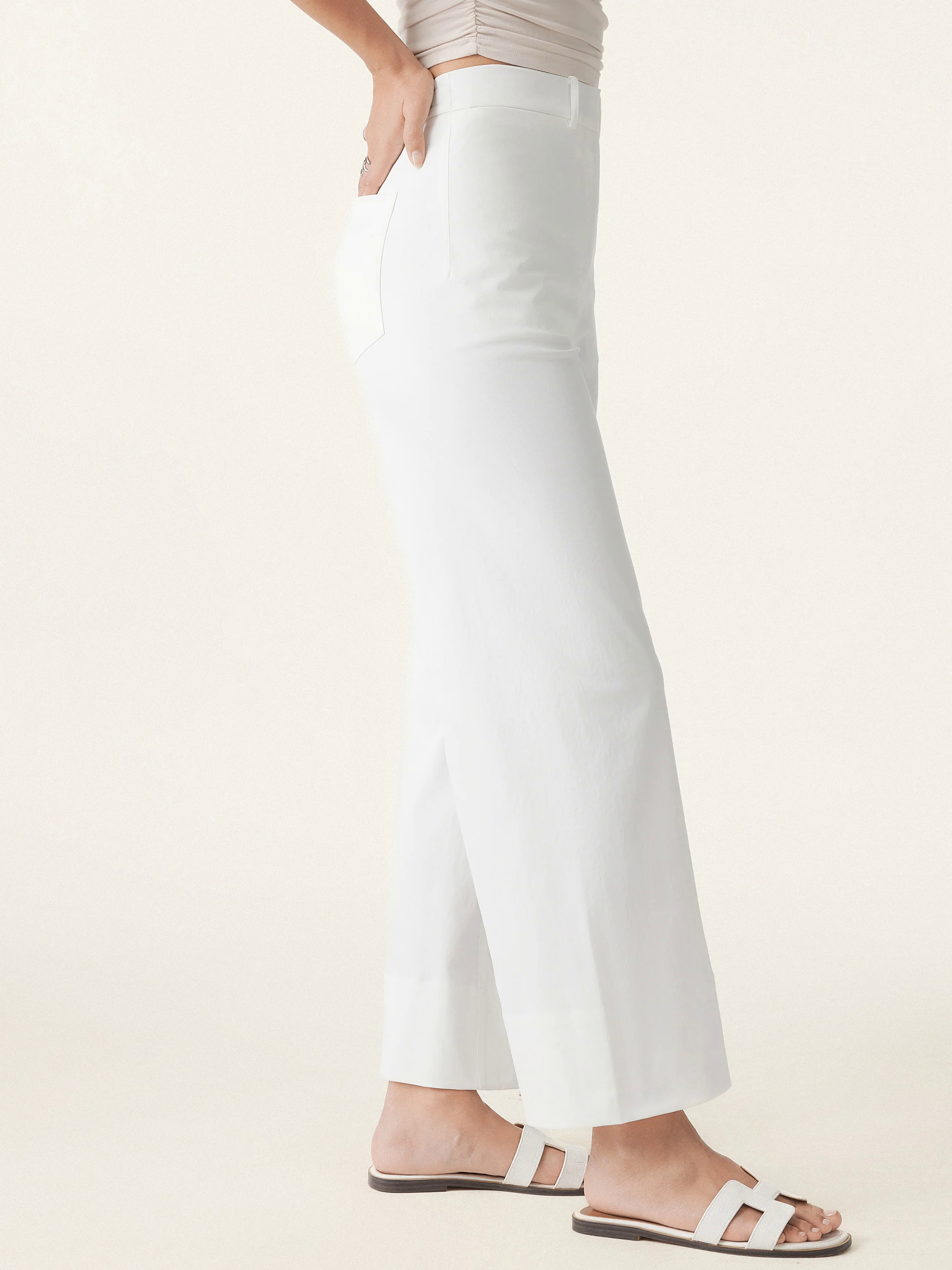 Non-sheer No-side-seam Wide Leg Trouser