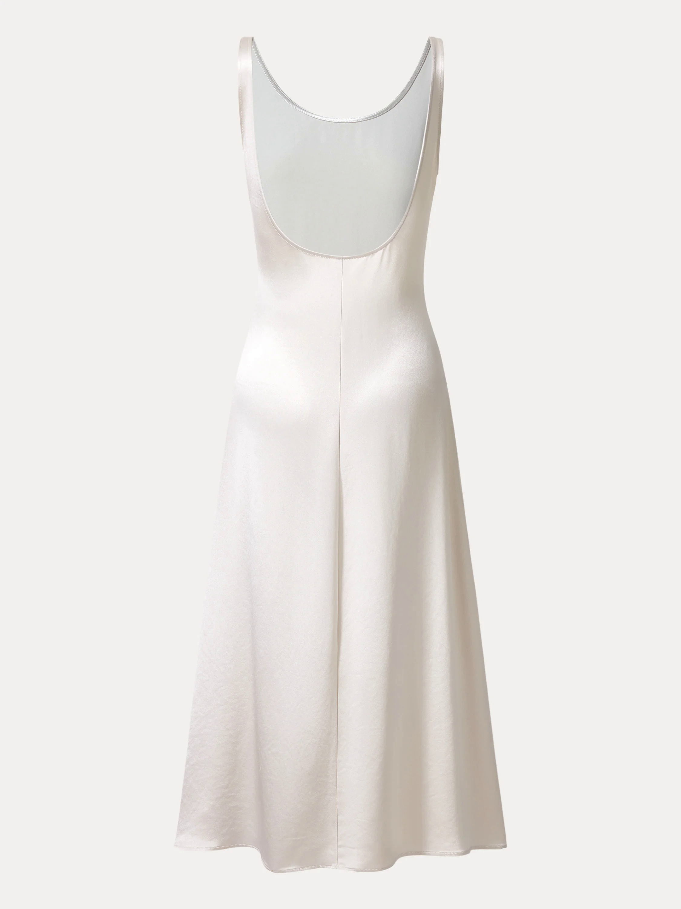 Acetate Scoop Neck Open Back Midi Dress