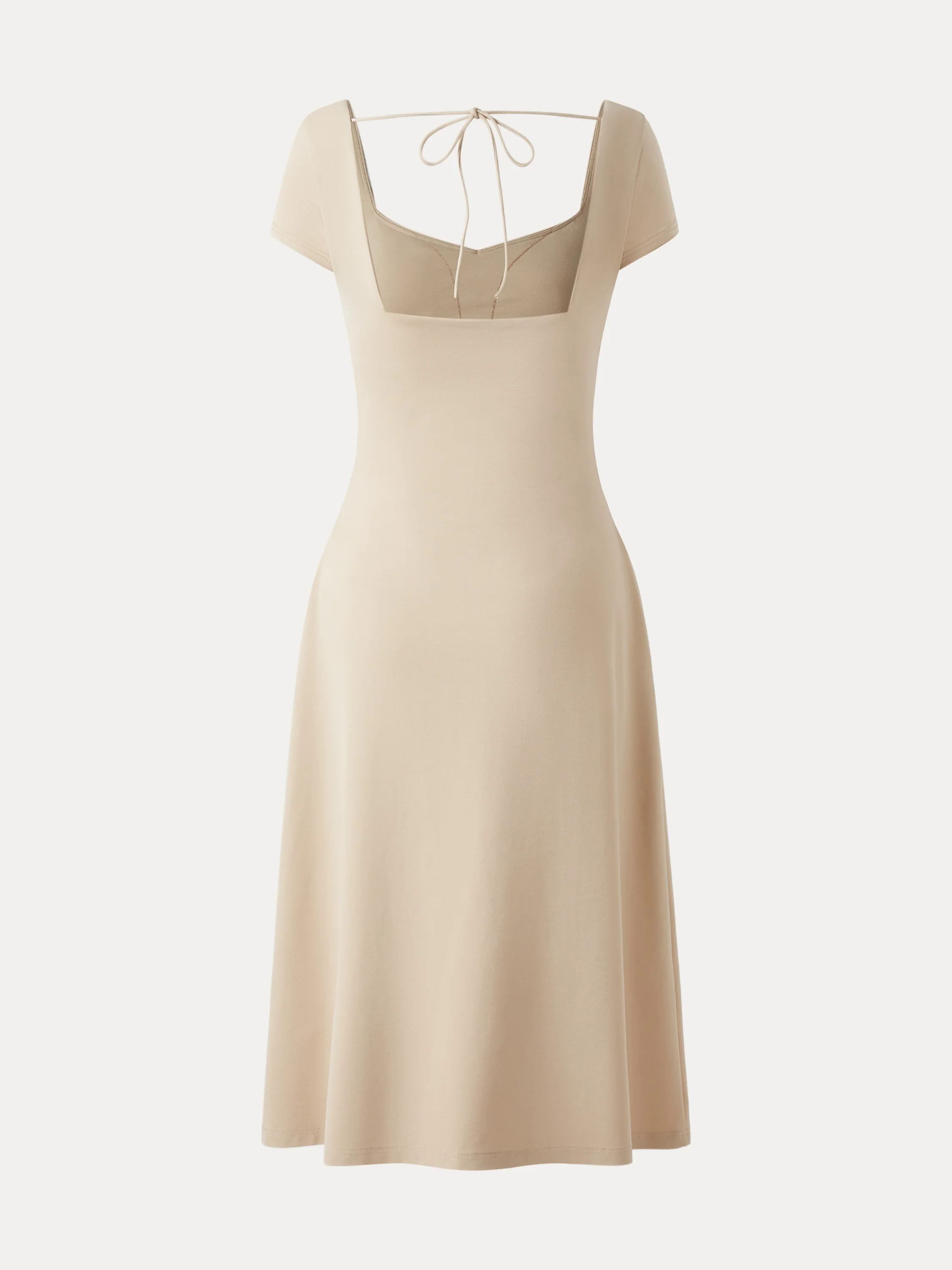 Diamond Neck Open Back Midi New Airy Brami Dress