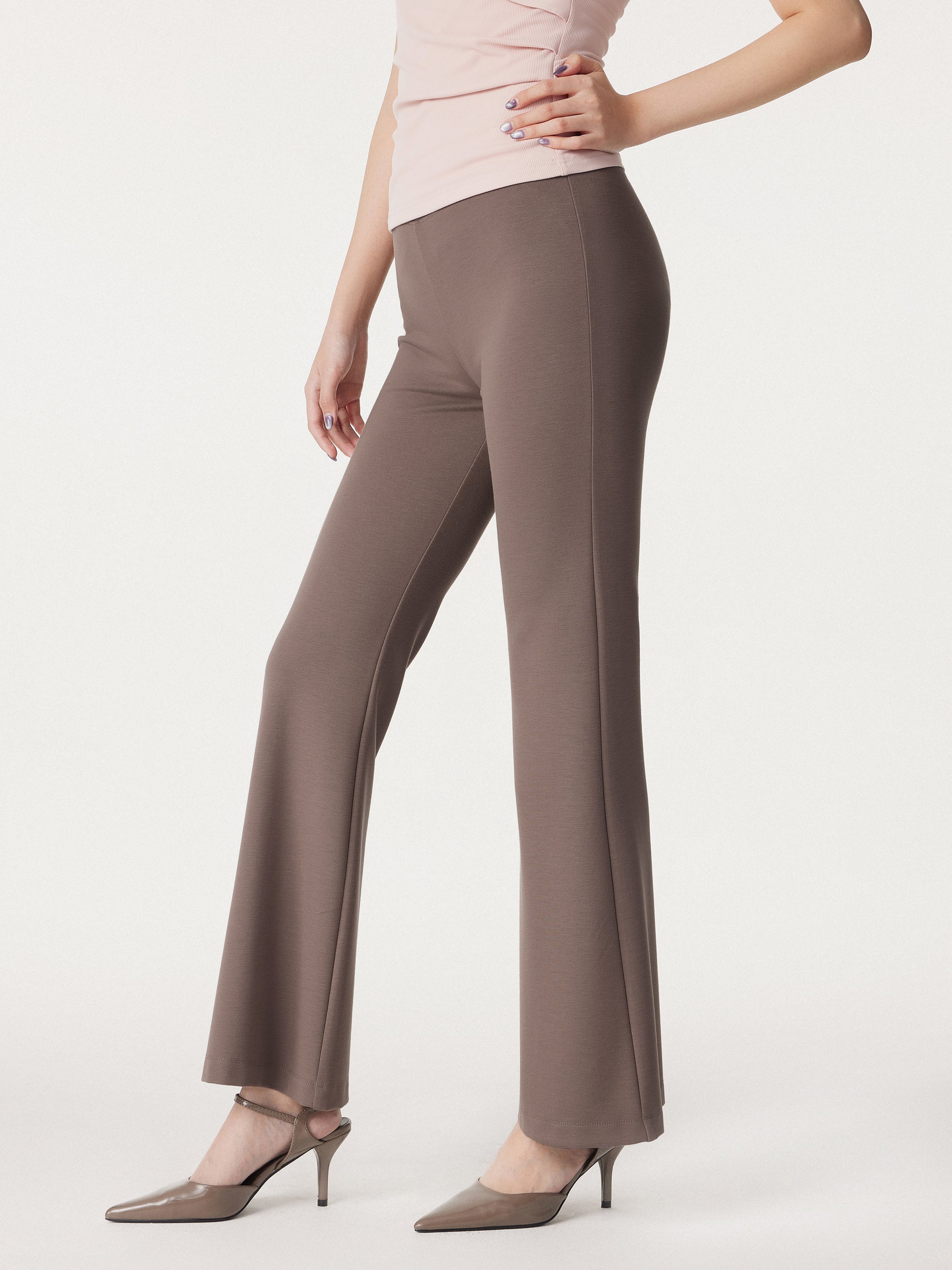 Mid Rise Anti-pilling Pull-on Bell Pant