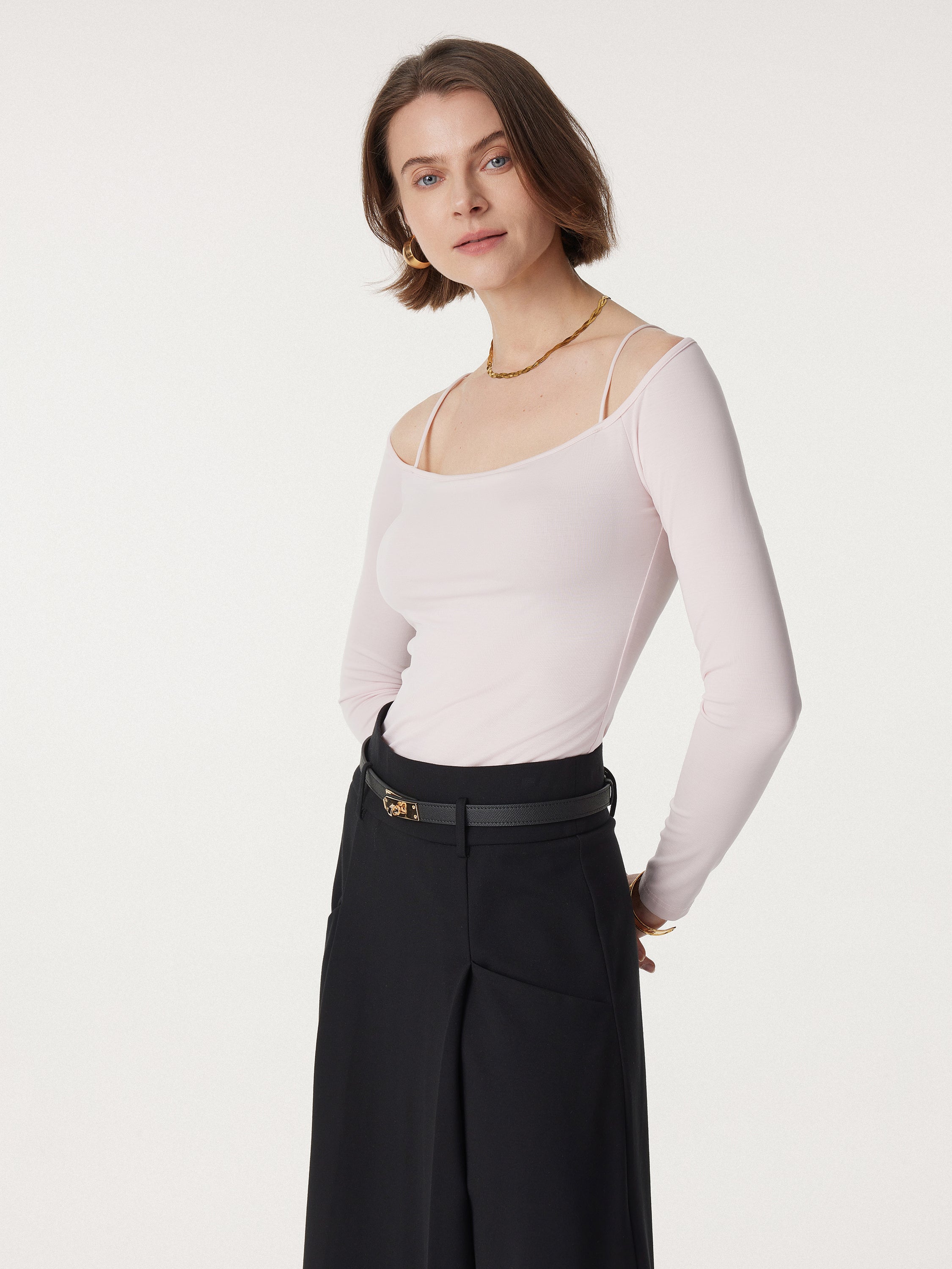 Non-sheer Off Shoulder New Airy Brami Top