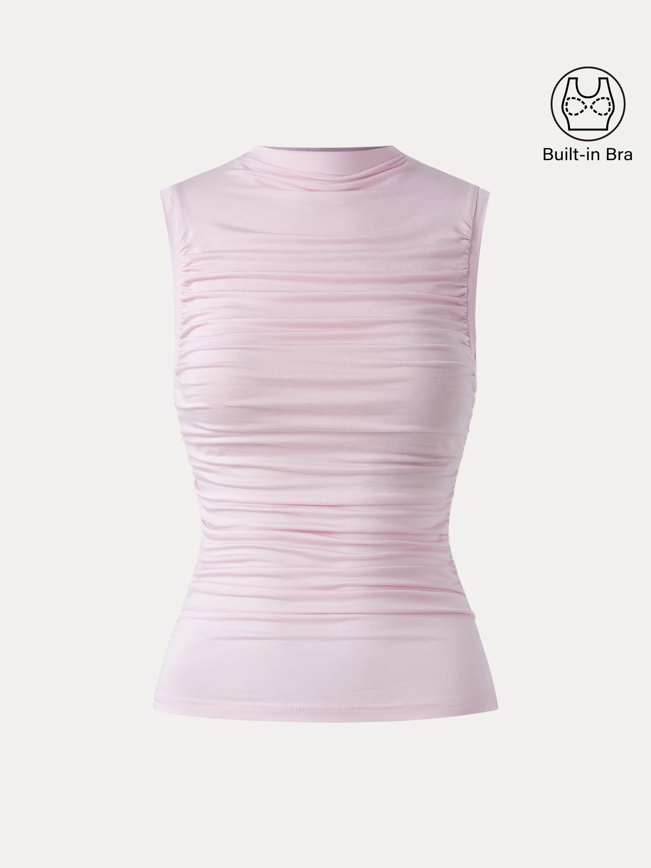 Mockneck Side Gathered Cut-out Brami Tank