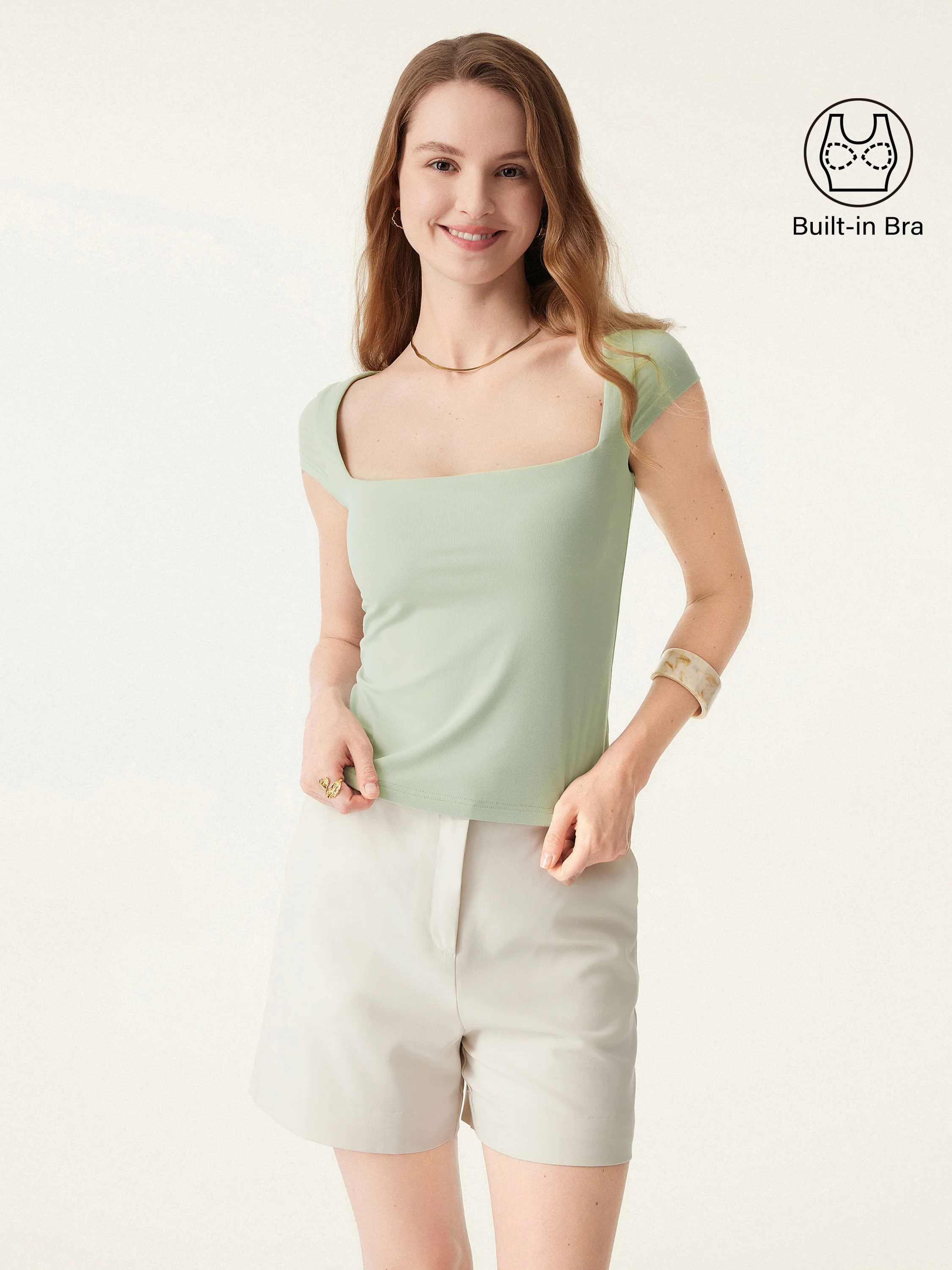 Essential Square Neck Cap Sleeves Brami Top