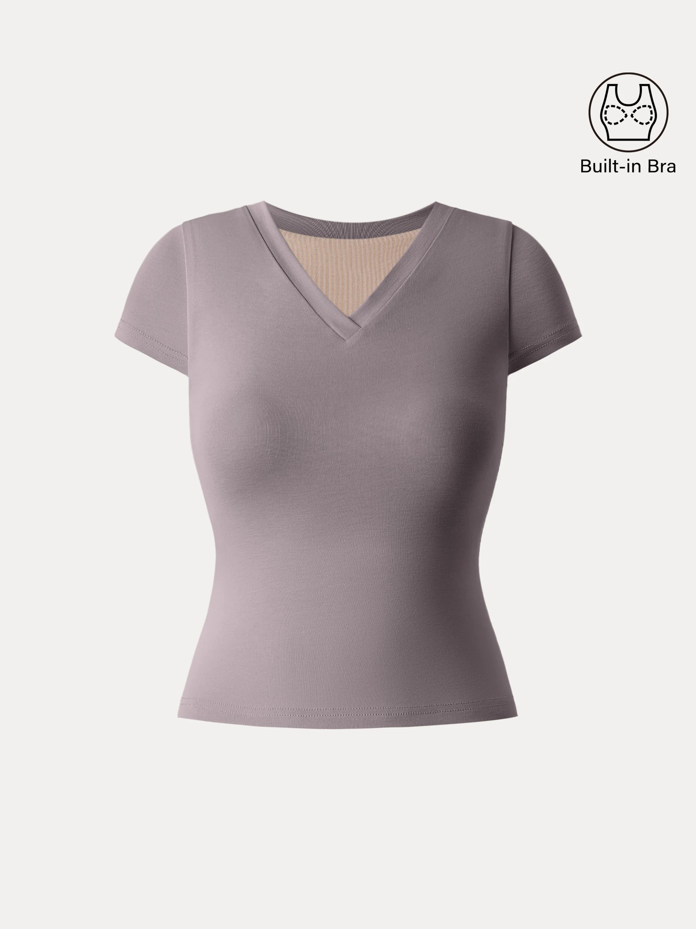 Sandwashed V-neck Short Sleeve Brami