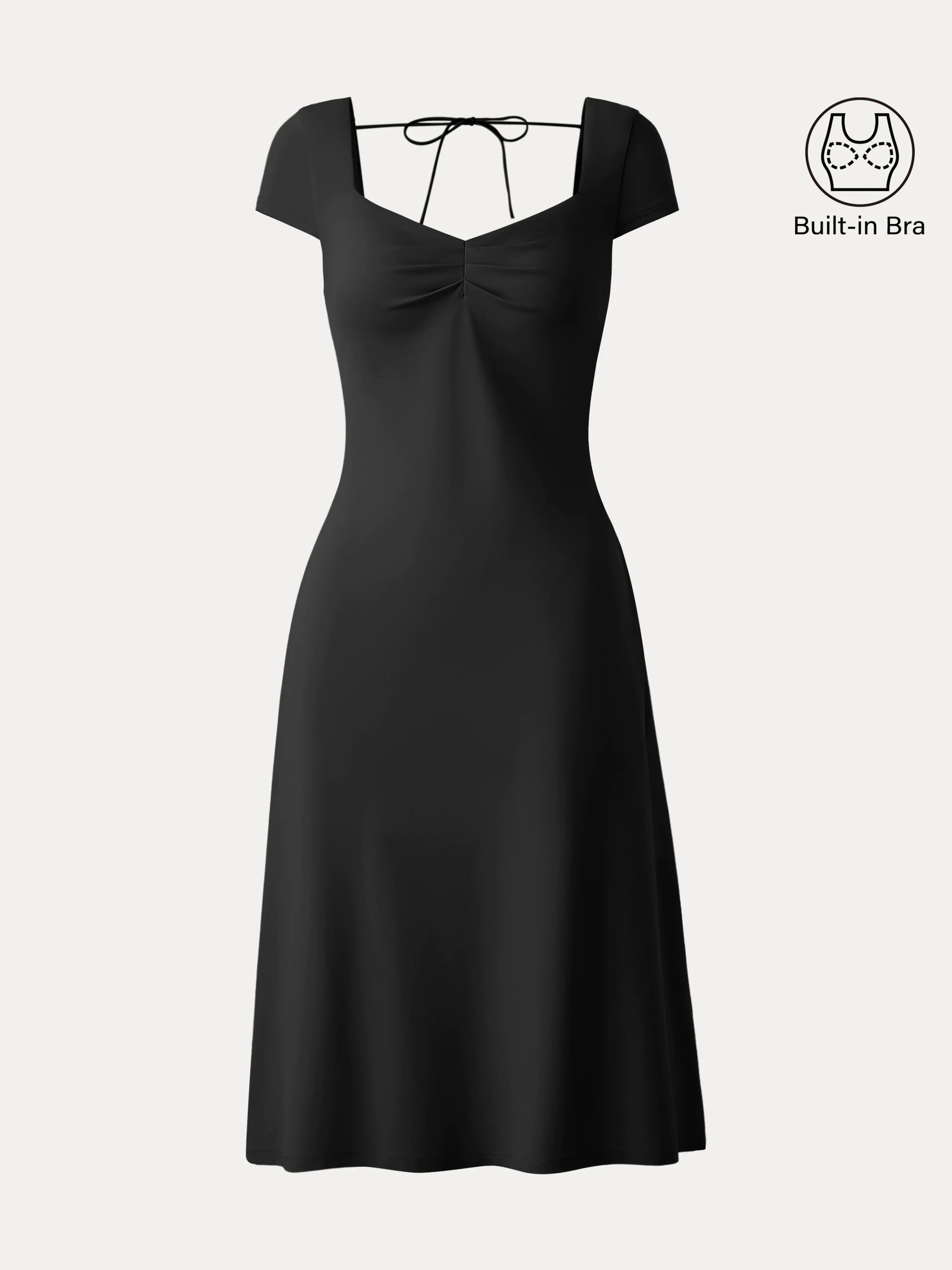 Diamond Neck Open Back Midi New Airy Brami Dress