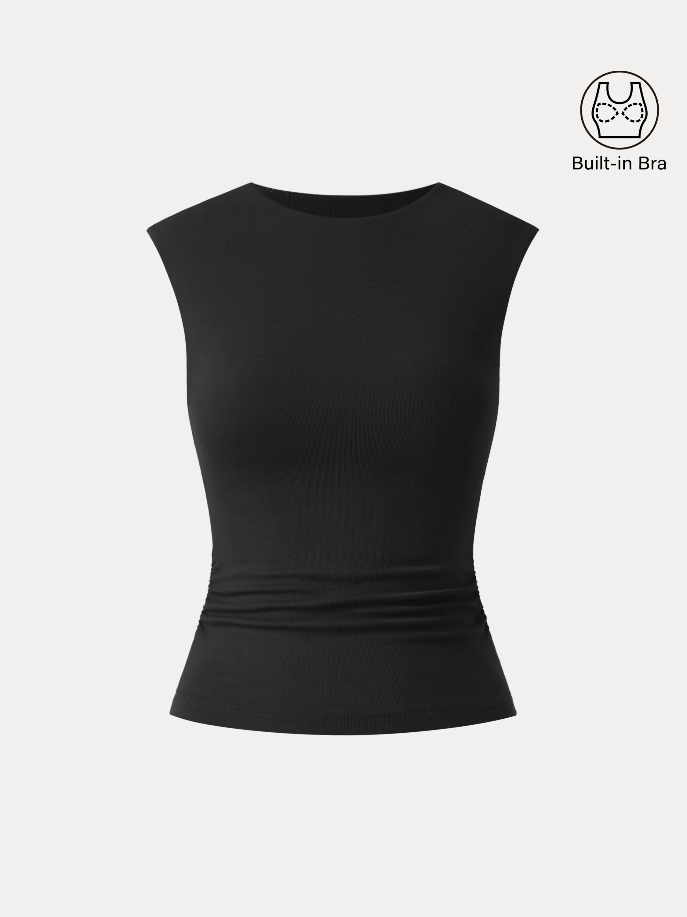 Sleek Crewneck Side Ruched Slimming Brami Tank