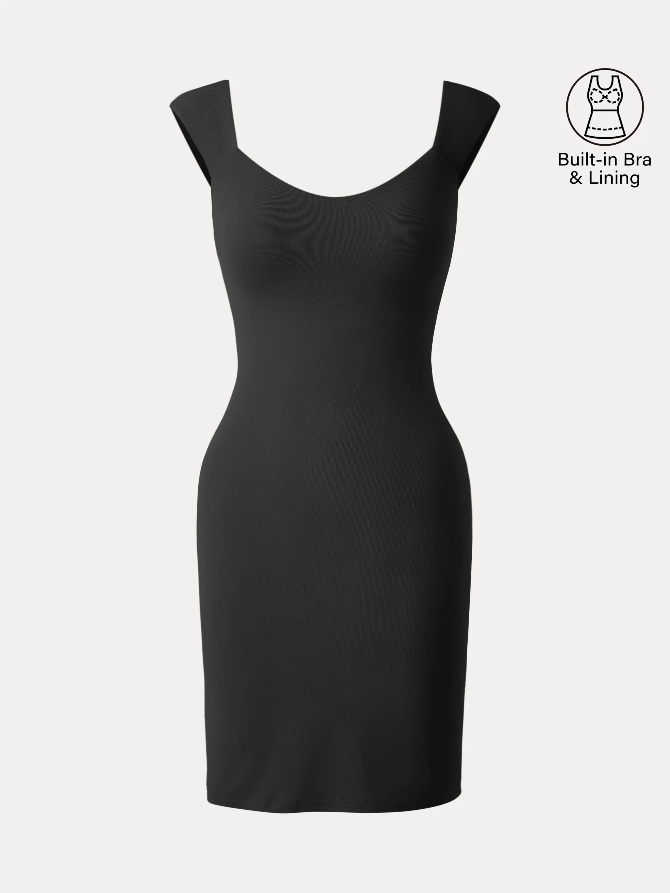 Diamond Neck Mini Lined Brami Dress