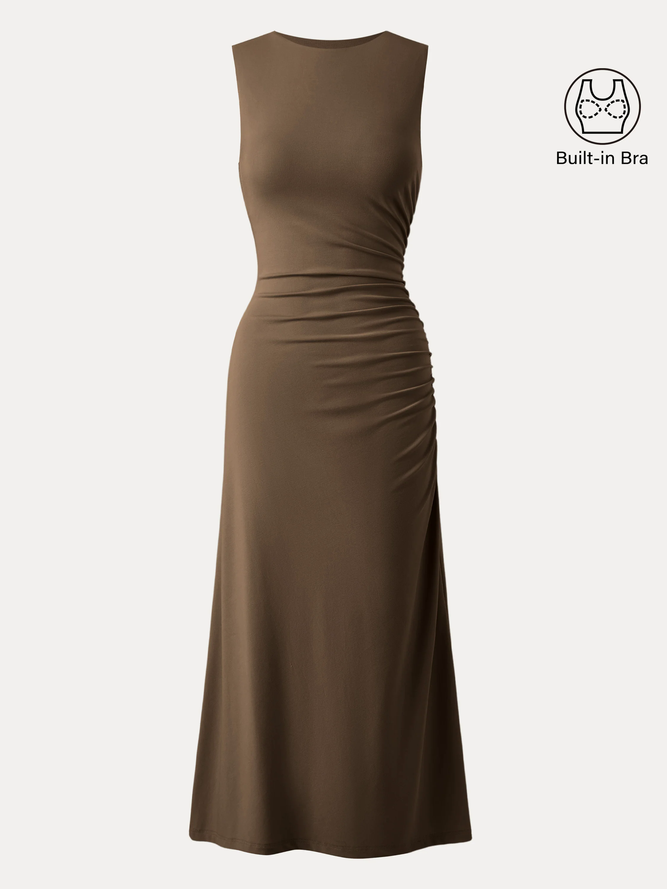 Side Ruched Midi Brami Dress