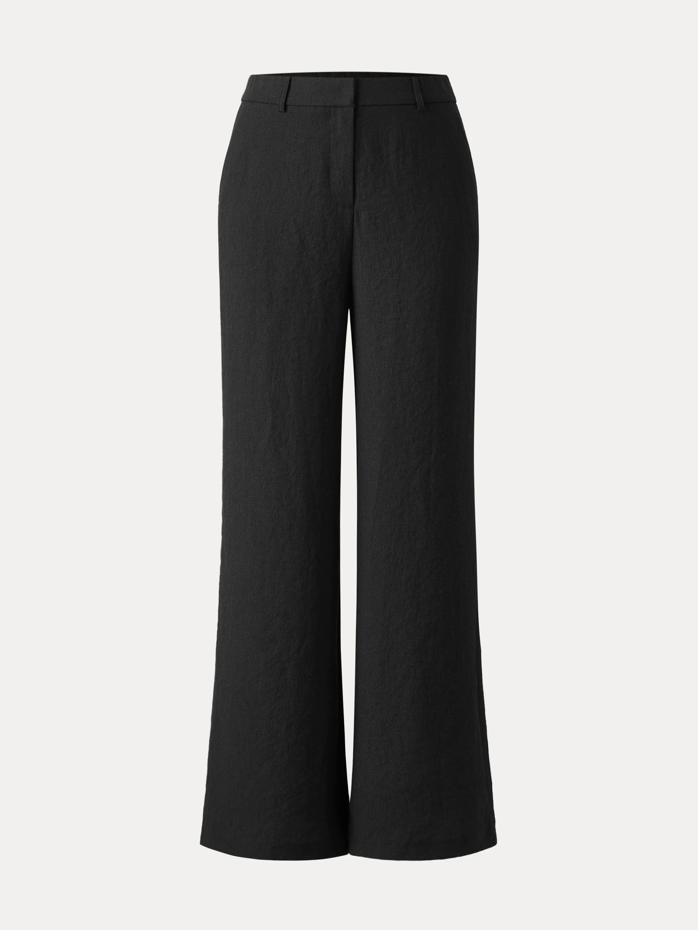 European Linen Mid Rise Flared Pant with Pockets