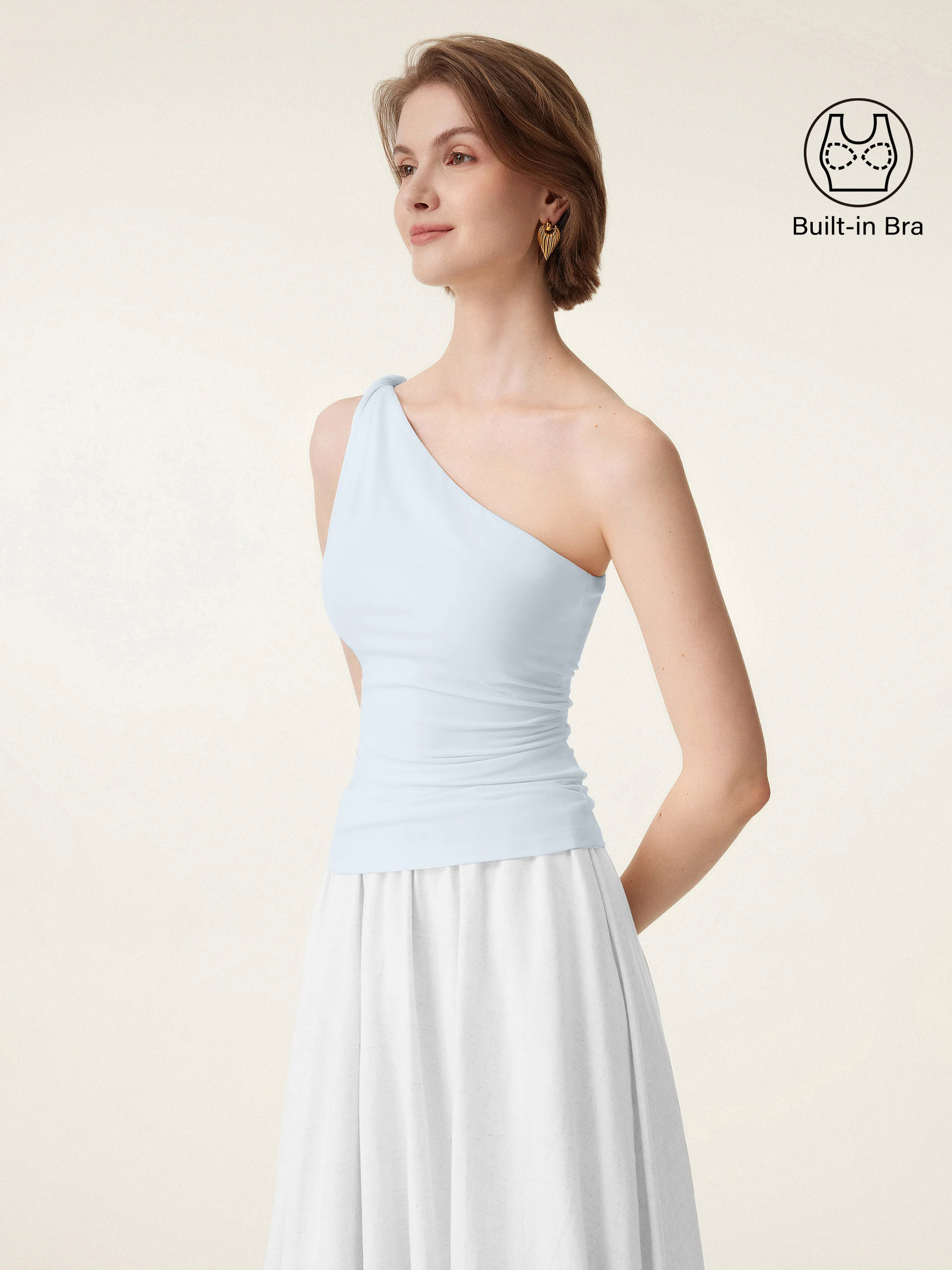 One Shoulder Twisted Brami Tank