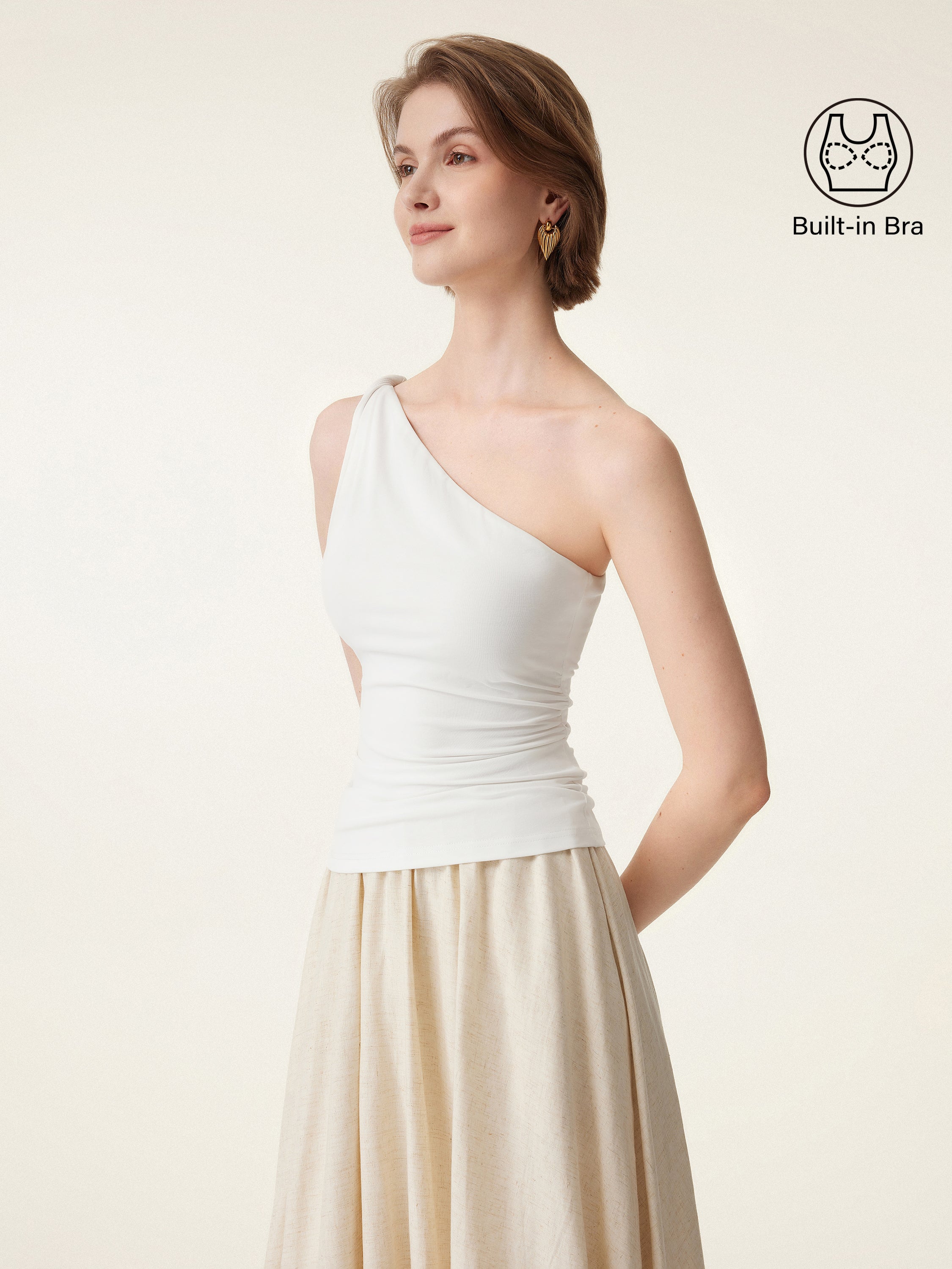 One Shoulder Twisted Brami Tank