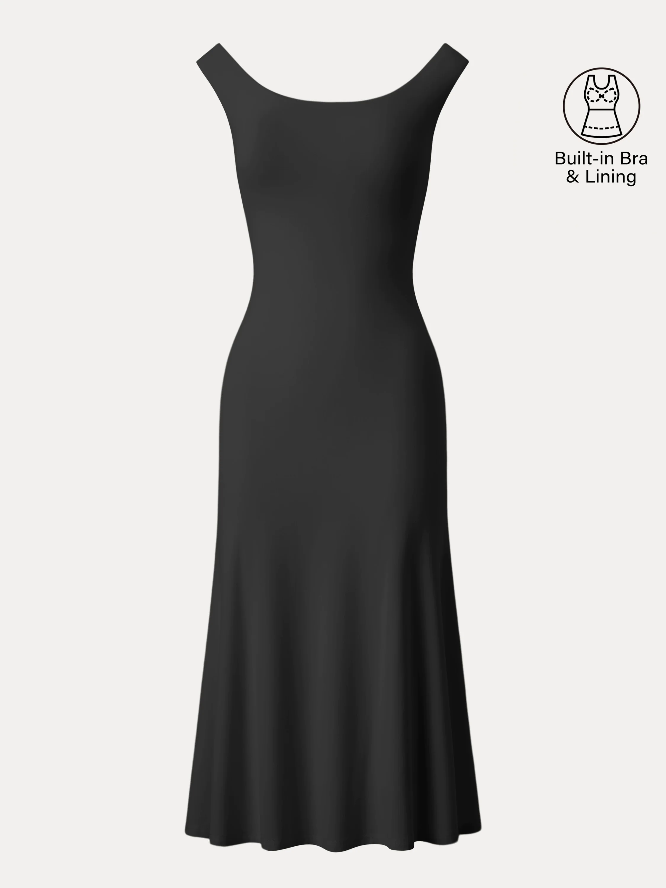Scoop Neck Midi Low Back Brami Dress Scoop Neck Midi Low Back Brami Dress