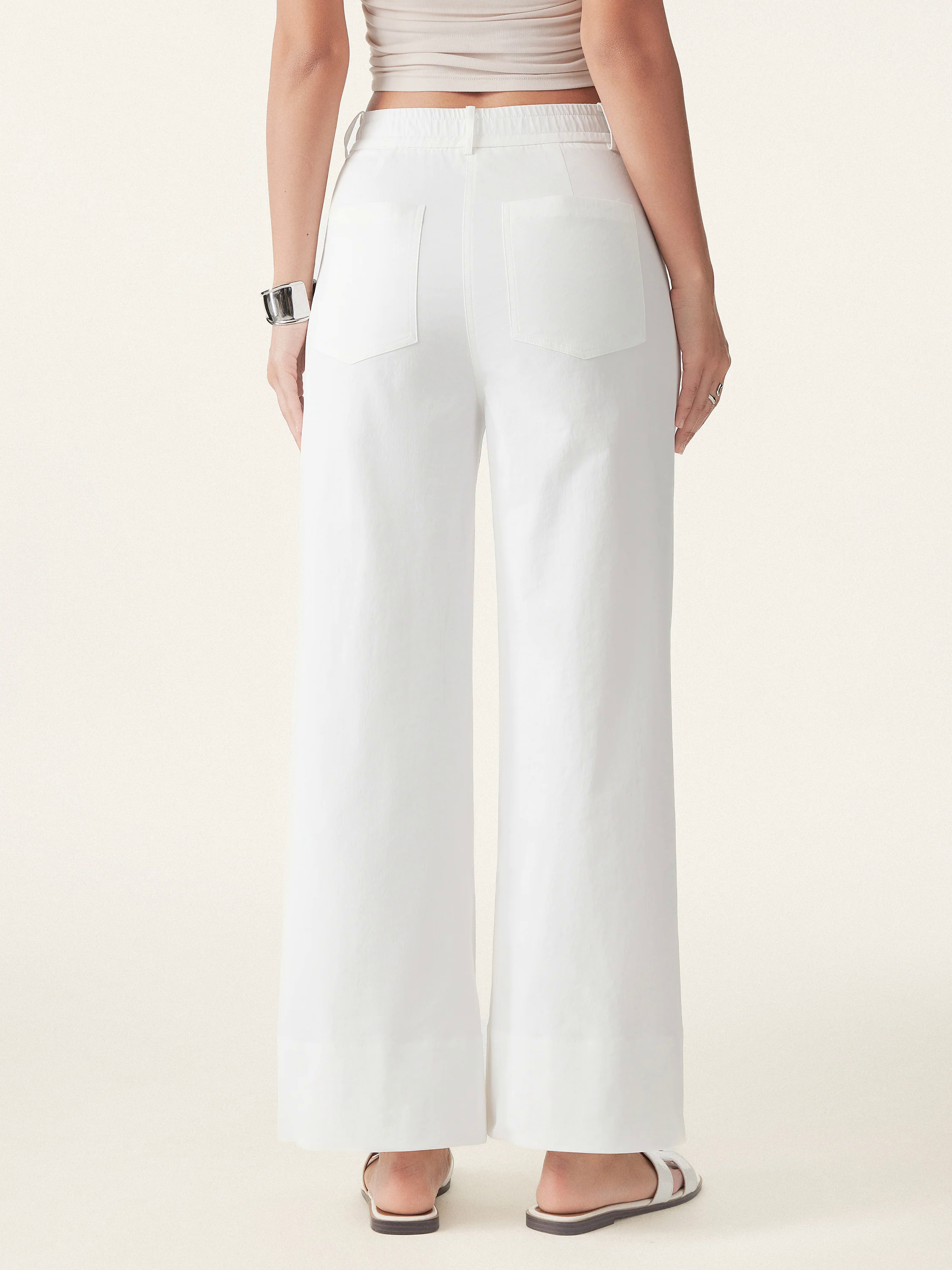 Non-sheer No-side-seam Wide Leg Trouser