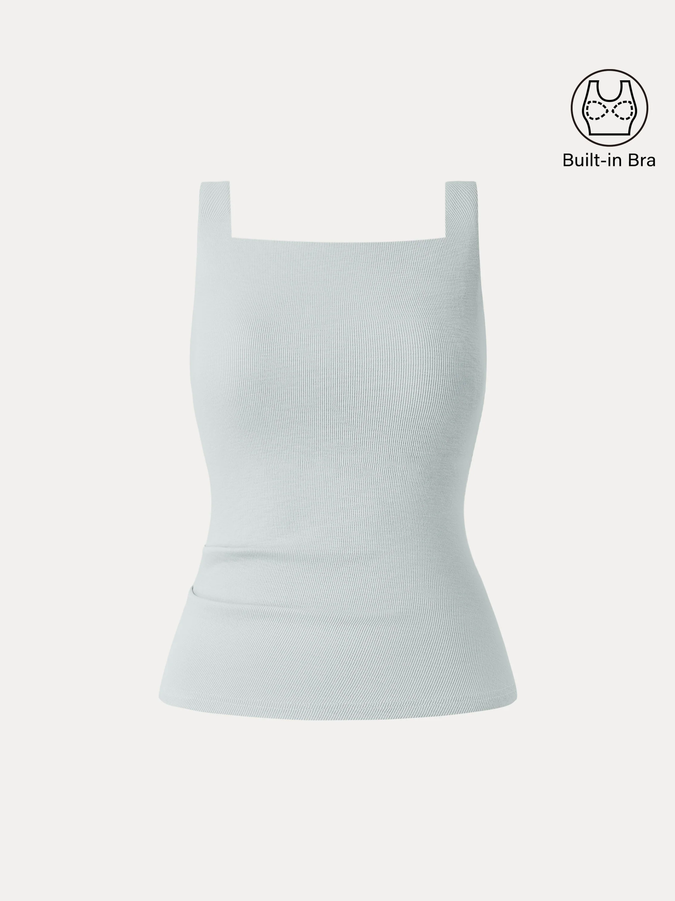 Stretch Cotton Square Neck Tucked New Airy Brami