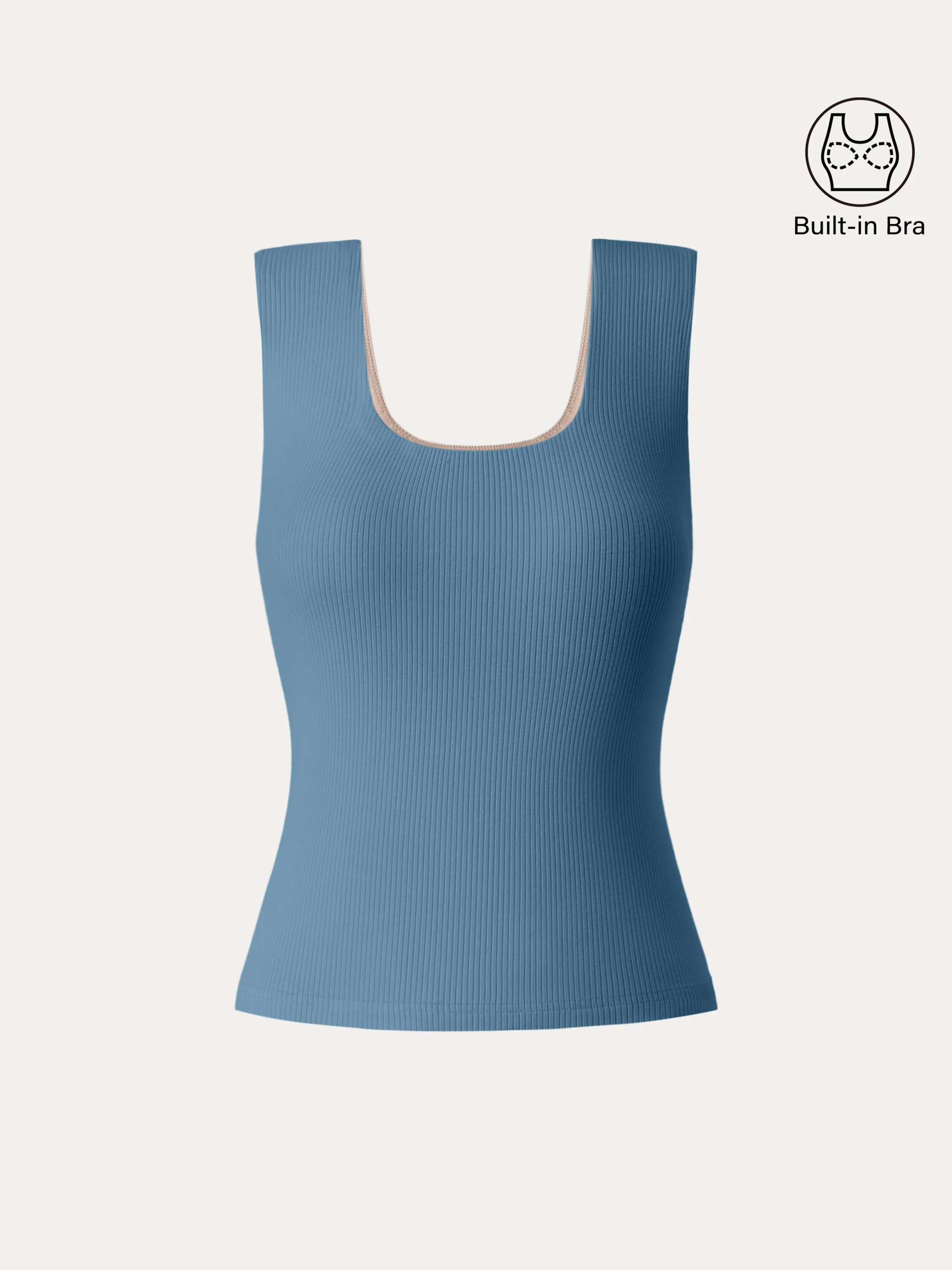 Stretch Cotton Wide Strap Ribbed Brami Tank