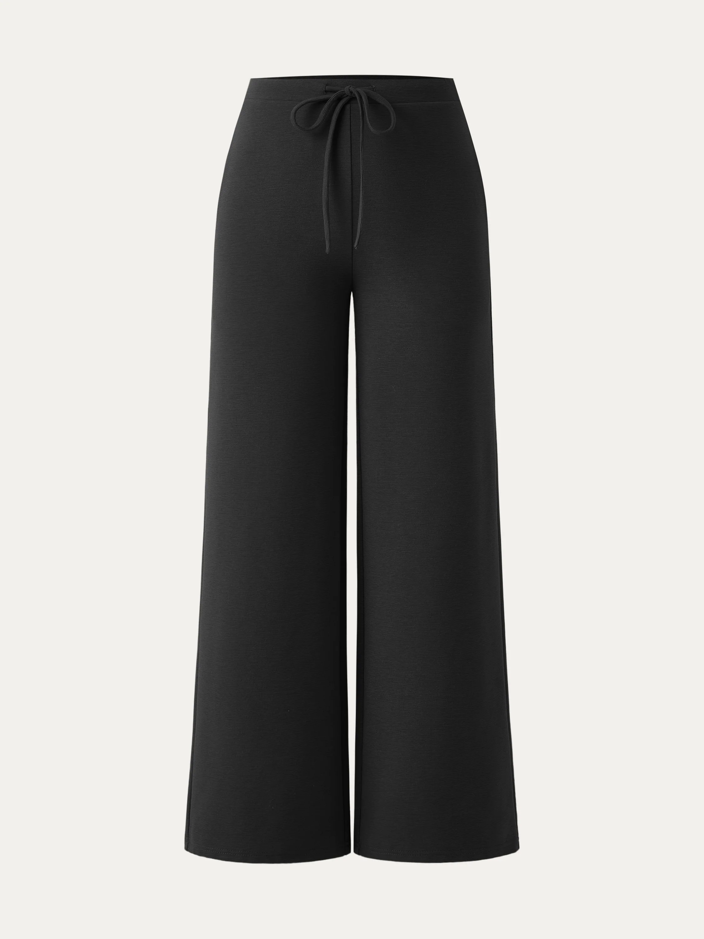 Mid Rise Drawstring Wide Leg Pant with Pockets