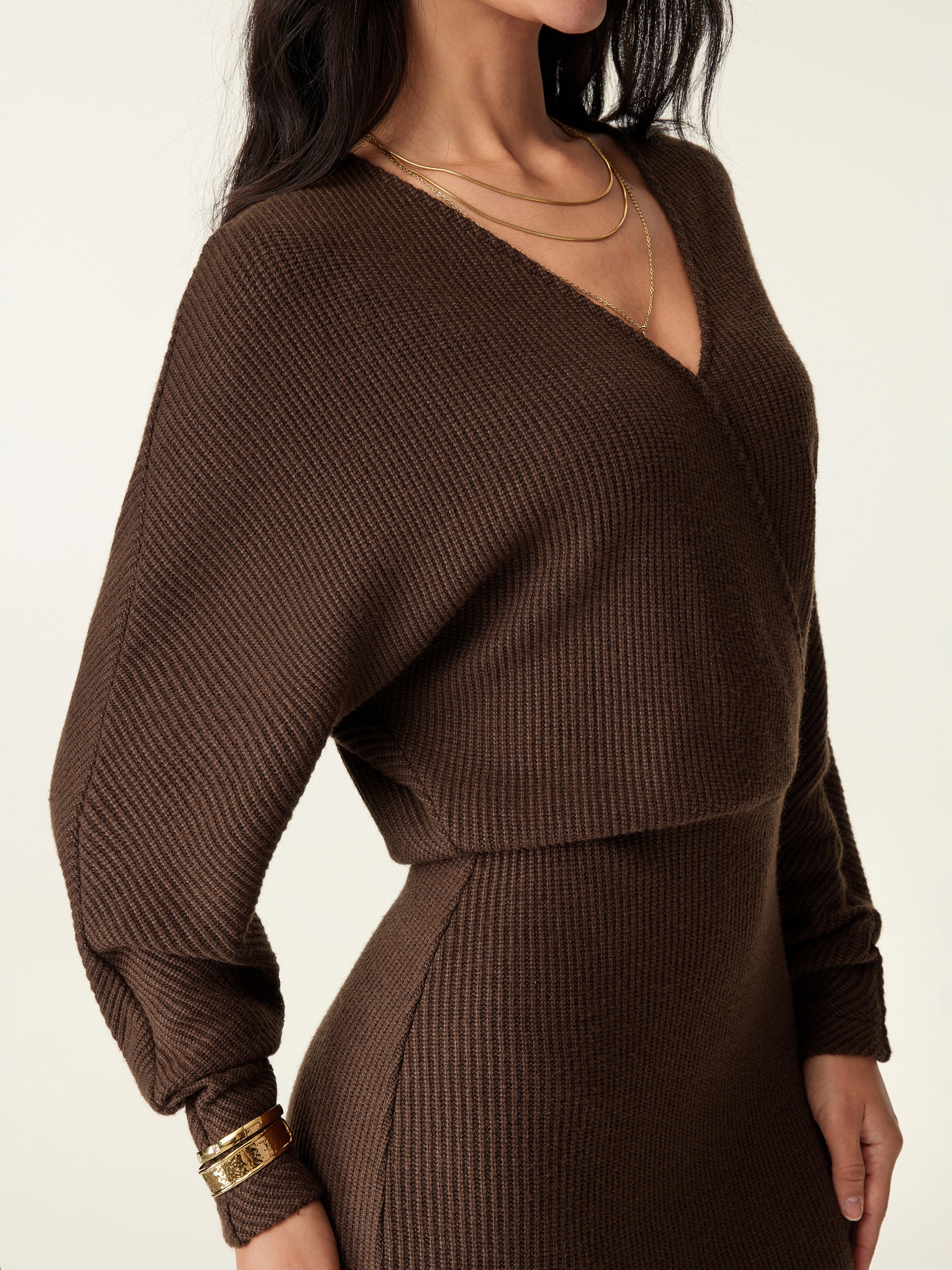 Surplice Batwing Dress