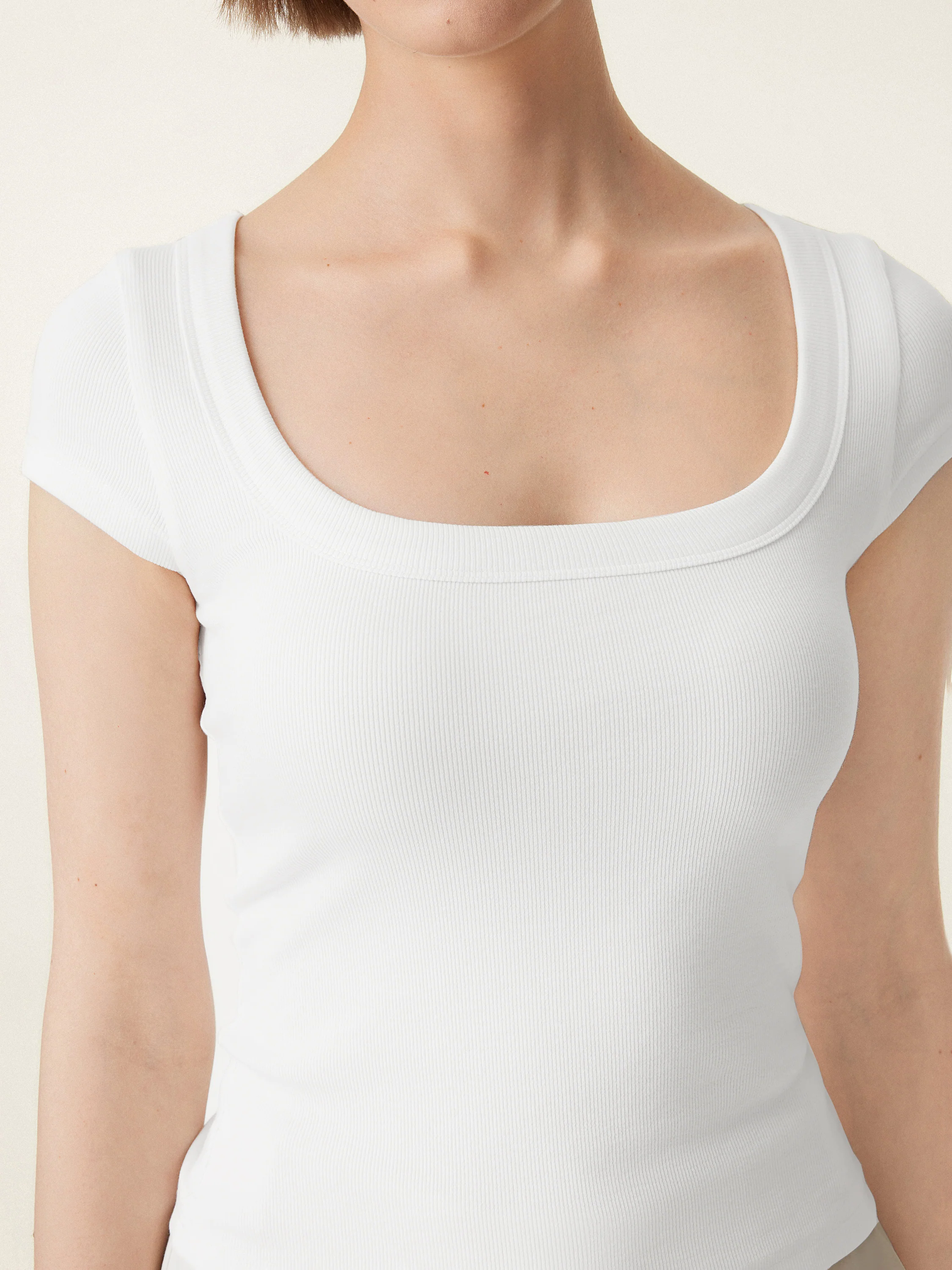 2Pcs Set Stretch Cotton Square Neck Cap Sleeve Brami 2Pcs Set Stretch Cotton Square Neck Cap Sleeve Brami