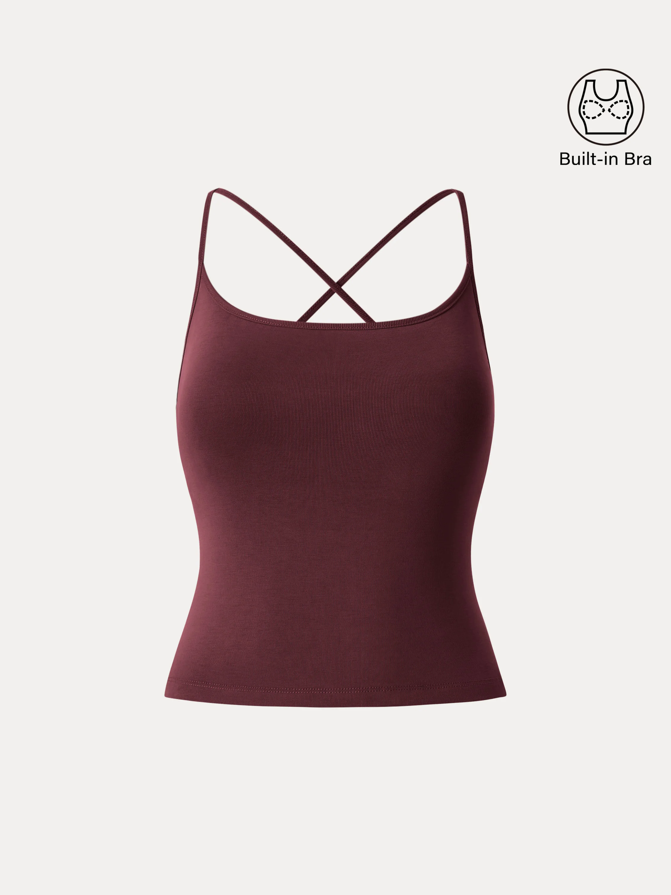 Sandwashed U-neck Cross-back Adjustable Strap Spaghetti Brami