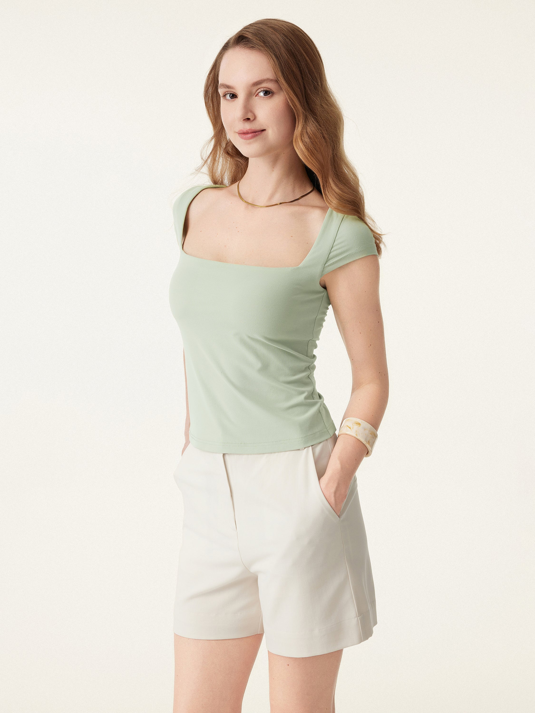 Essential Square Neck Cap Sleeves Brami Top