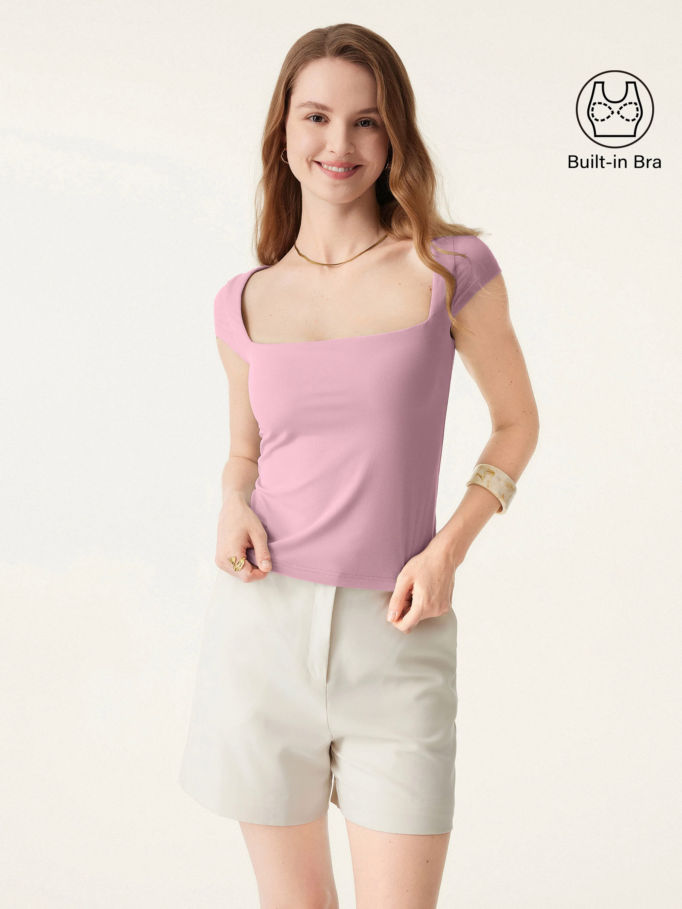 Essential Square Neck Cap Sleeves Brami Top