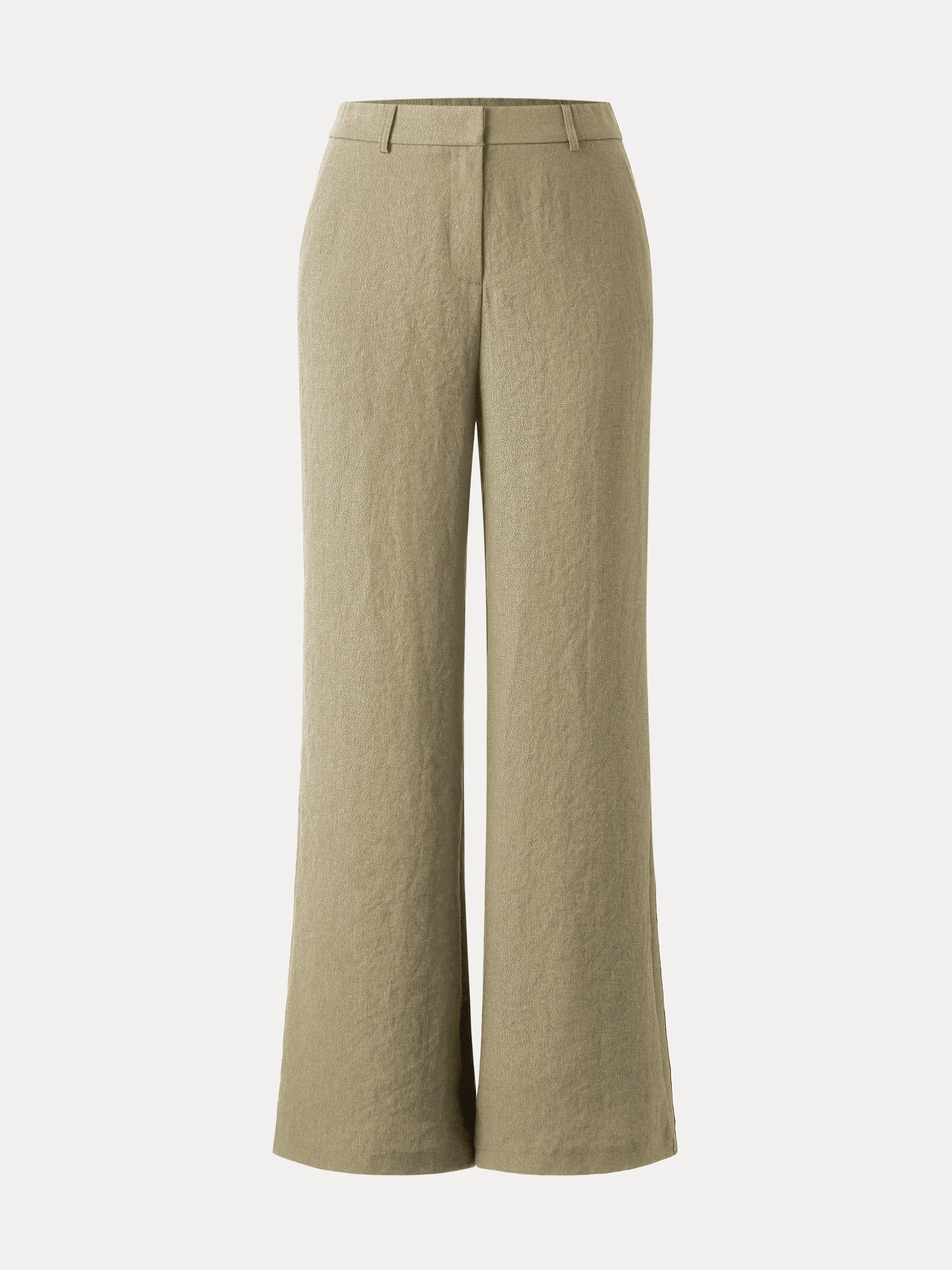 European Linen Mid Rise Flared Pant with Pockets