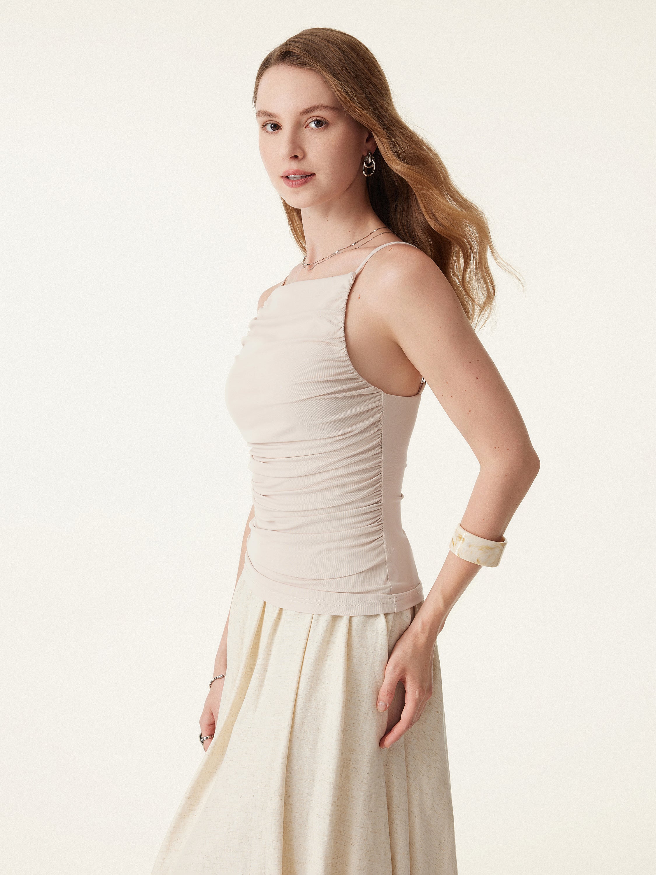 Boatneck Ruched New Airy Brami Tank
