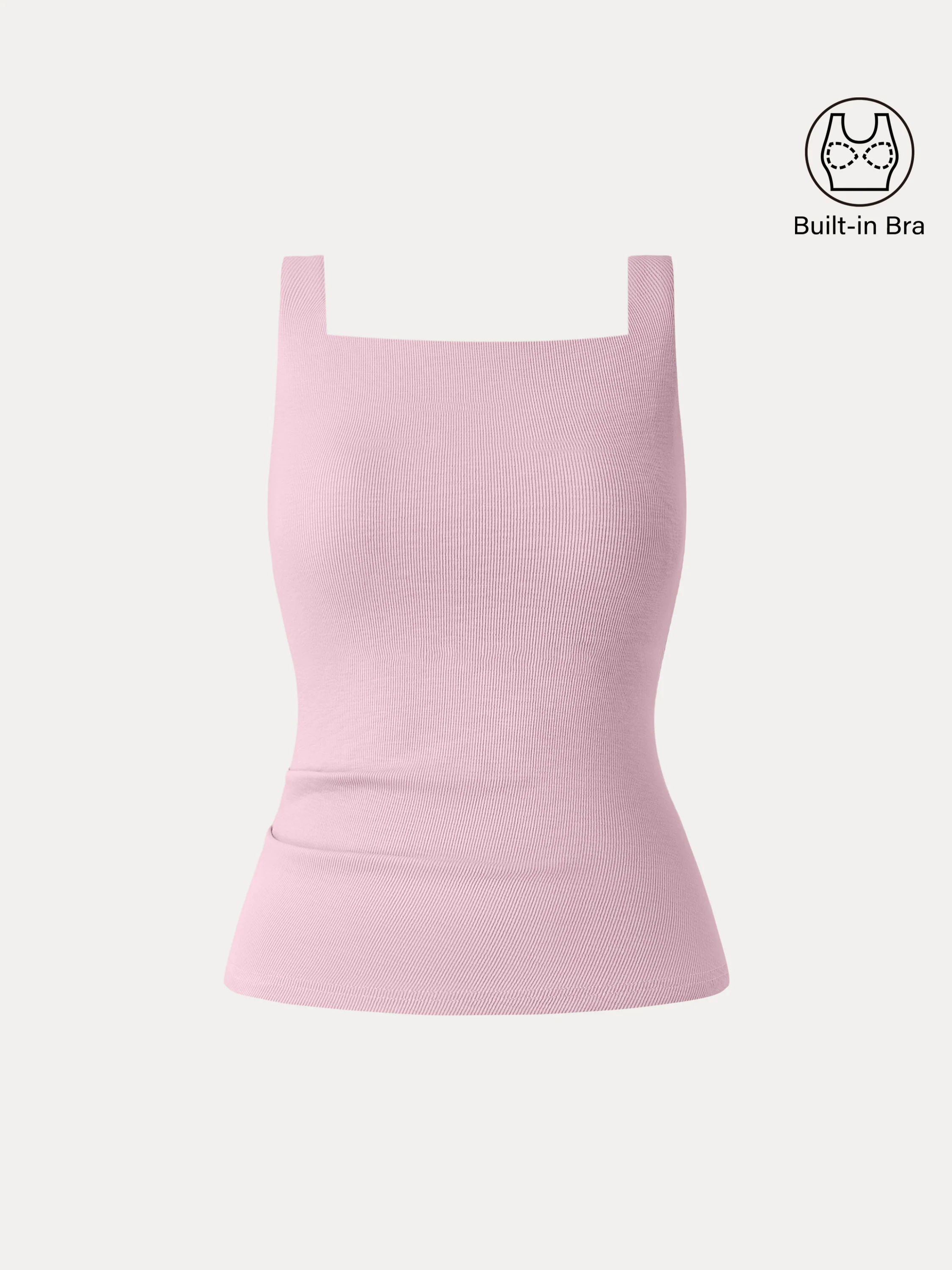 Stretch Cotton Square Neck Tucked New Airy Brami