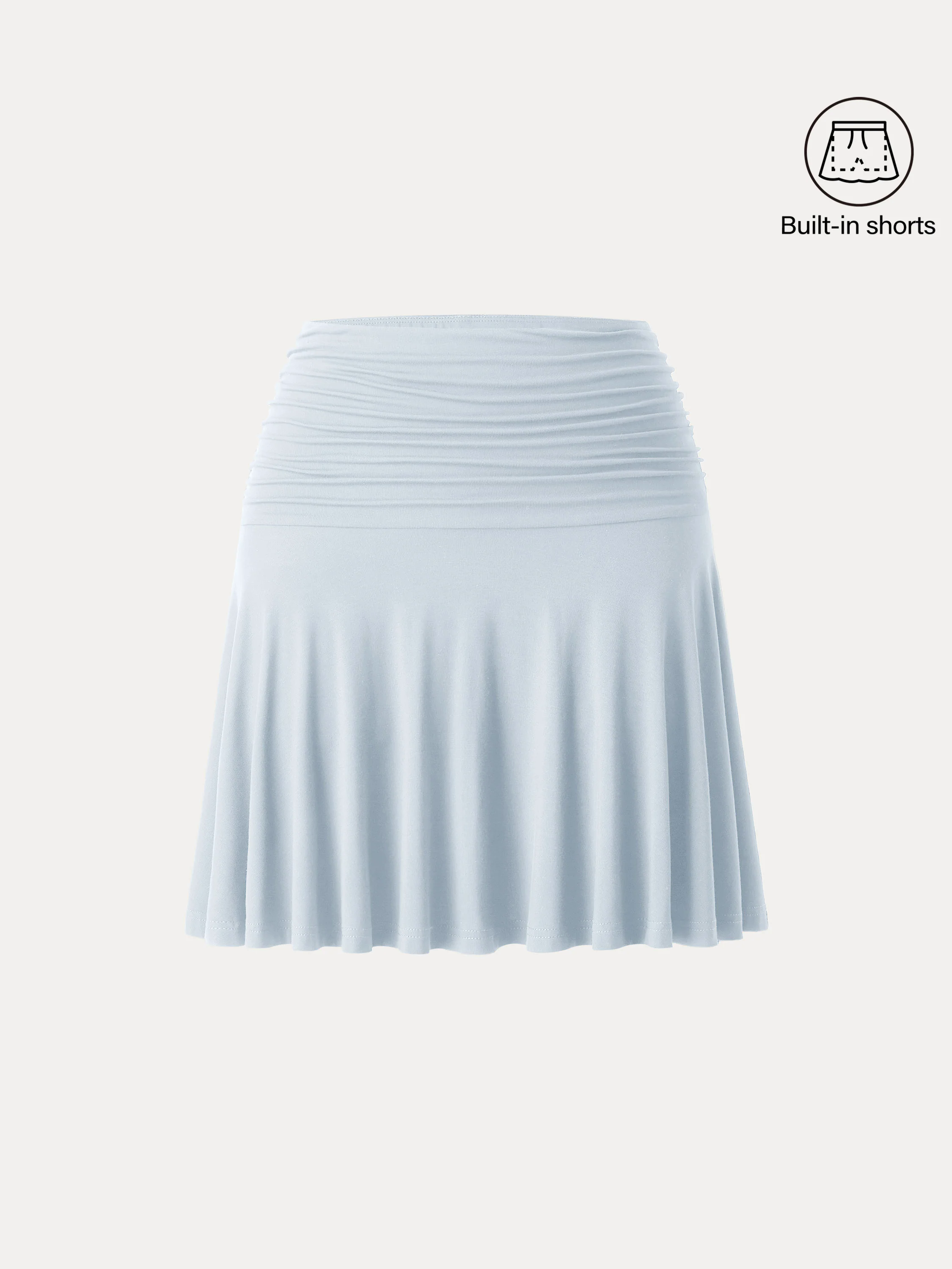 Essential Ruched Mini Circle Skirt with Lined Shorts